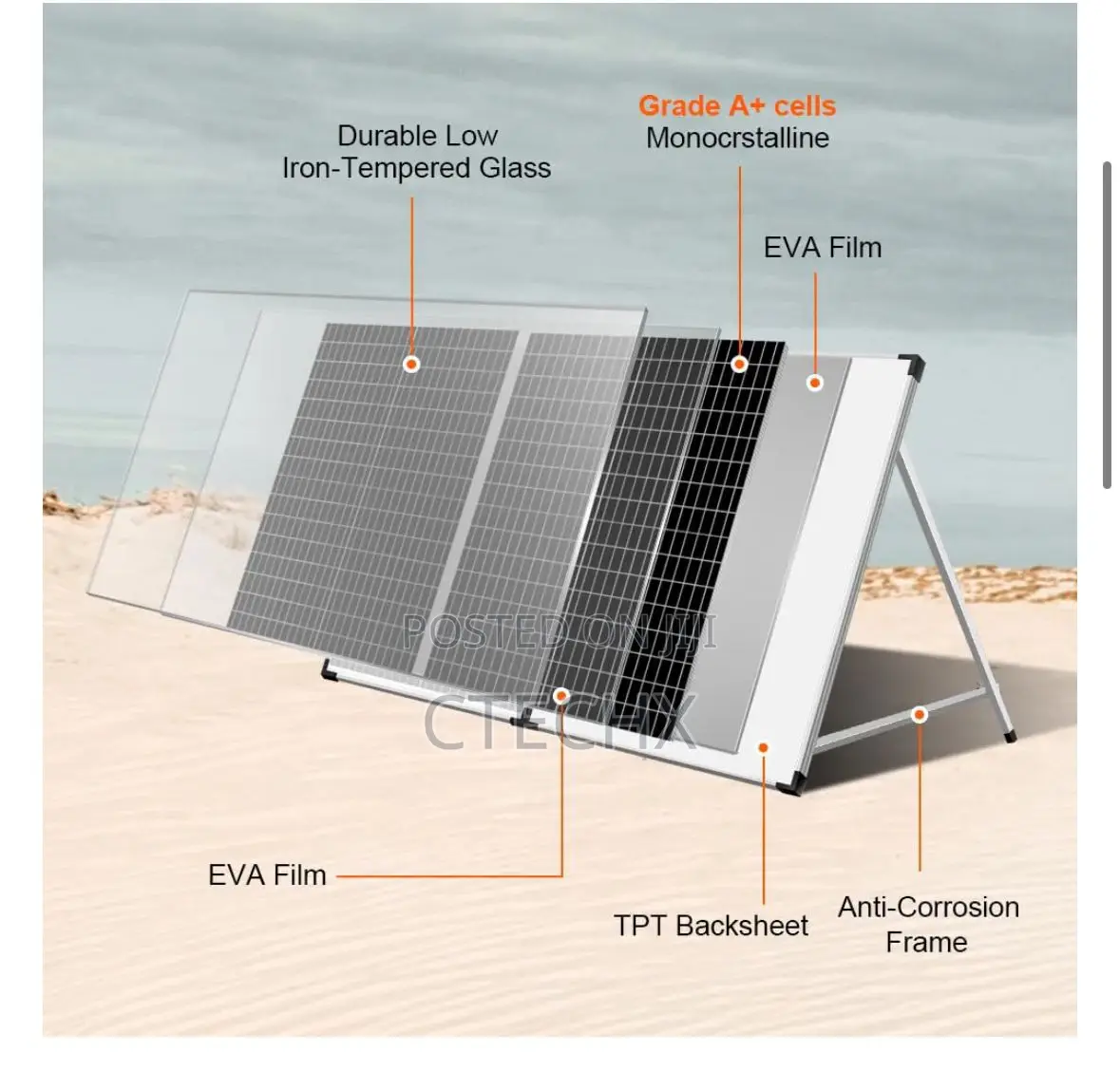 100W Foldable Solar Panel Kit 12V With 10A Charge Controler