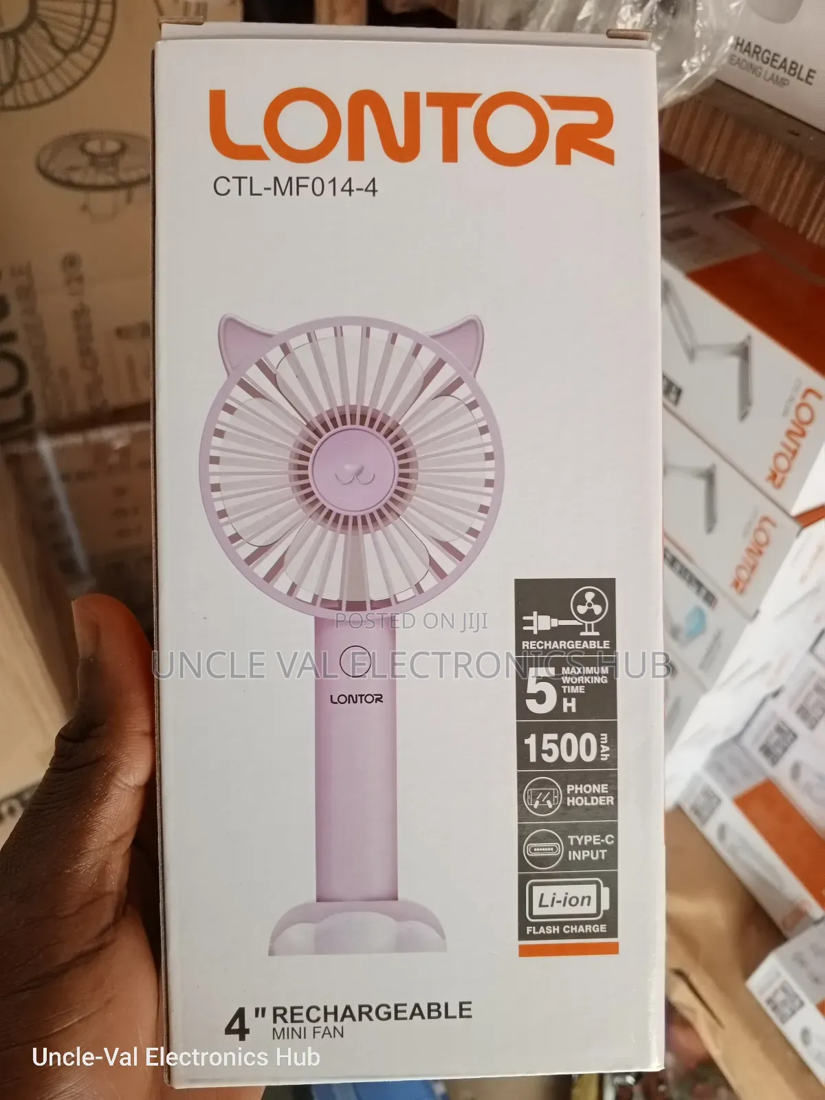 Lontor 4" Rechargeable Hand Fan