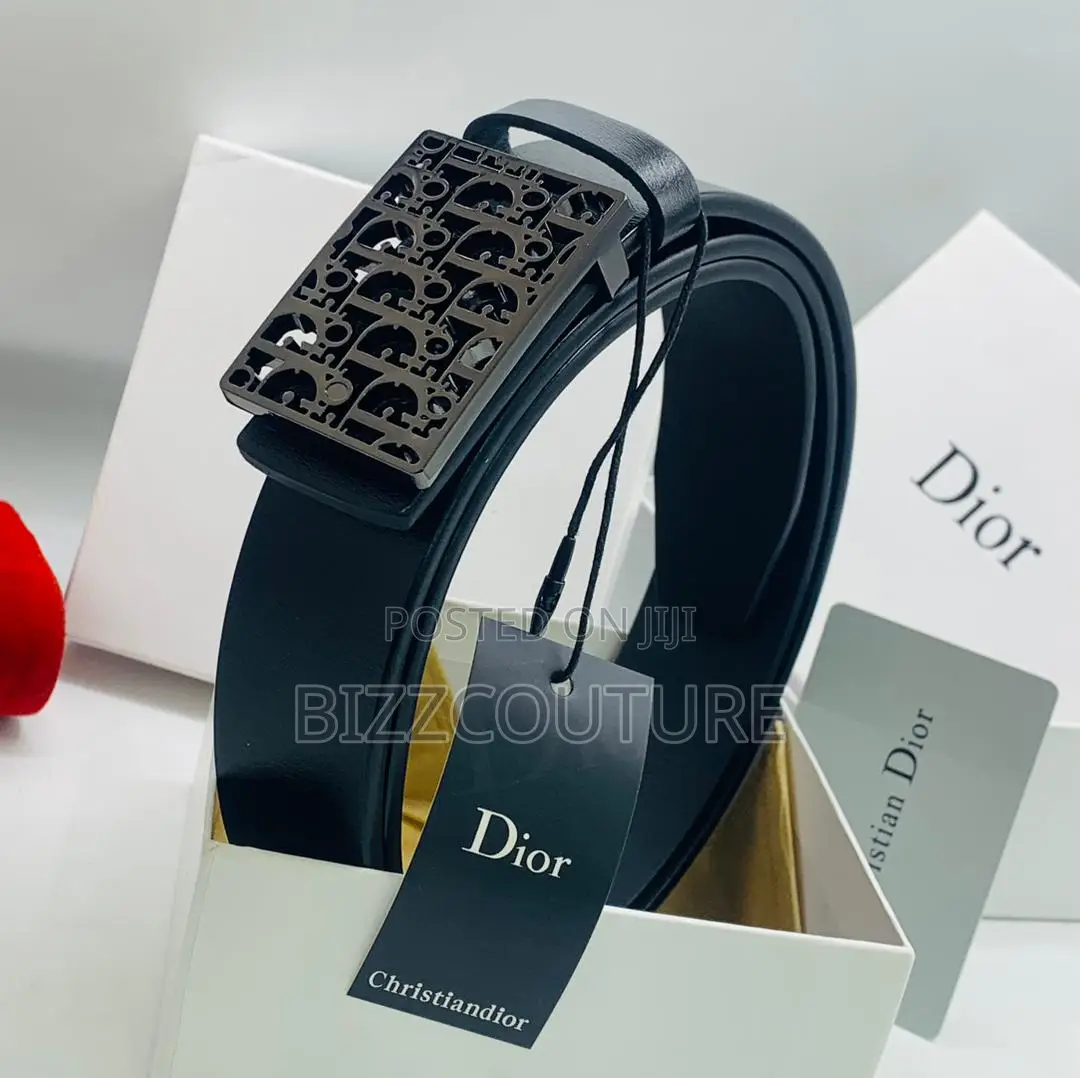Original CHRISTIAN Dior Black Leather Belt Is Available Now