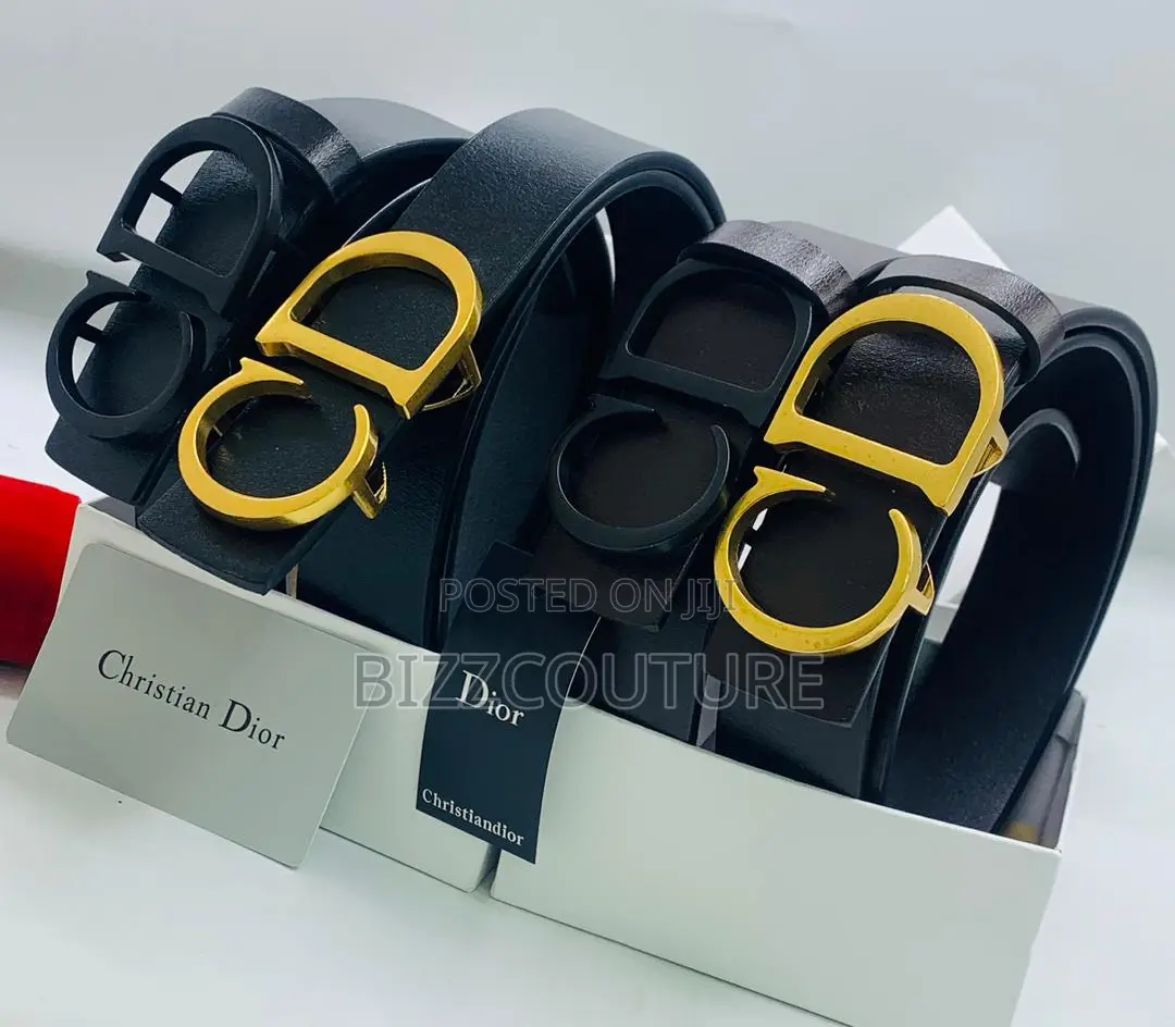 Original Christain Dior Black Leather Belt Is Avaialble Now