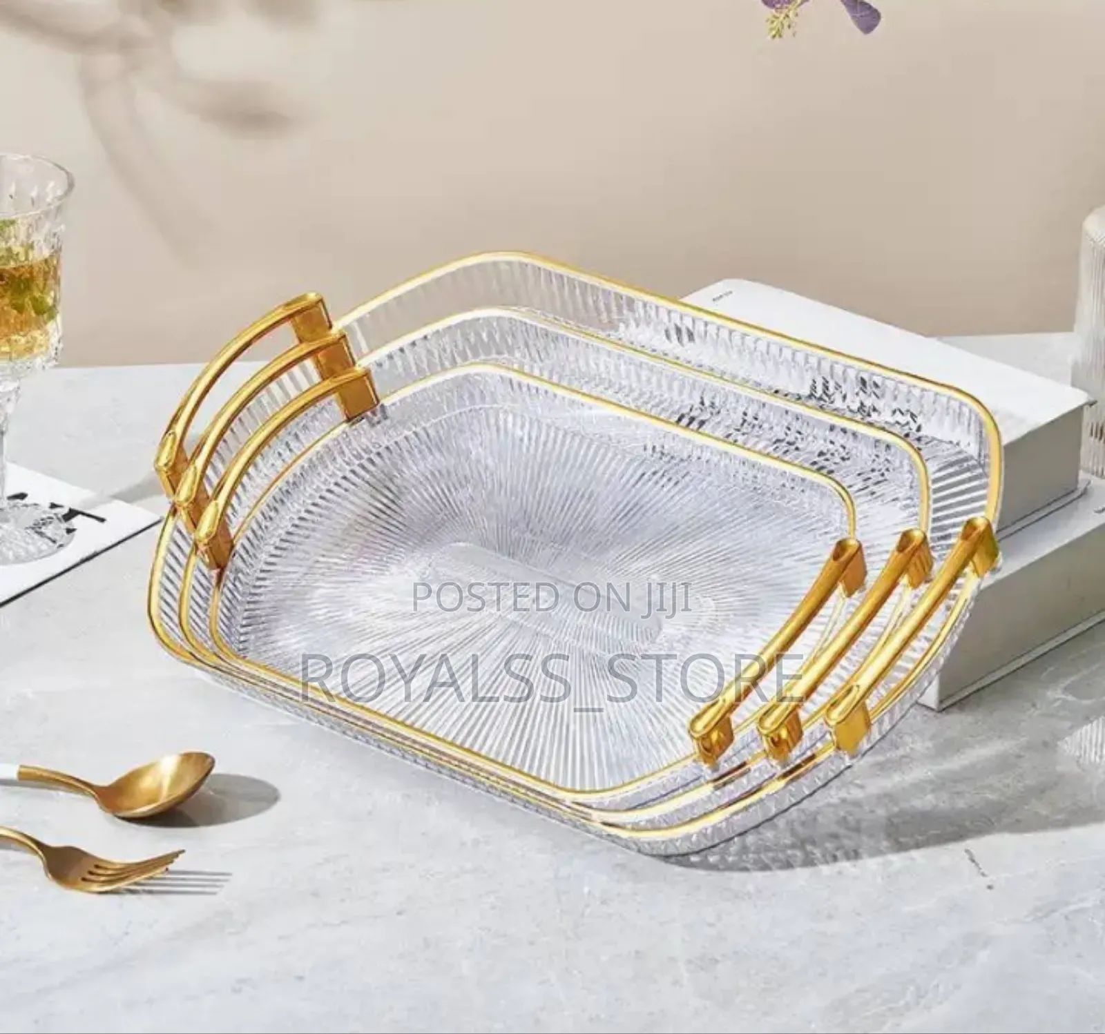 3in1 Luxury Acrylic Serving Tray Set
