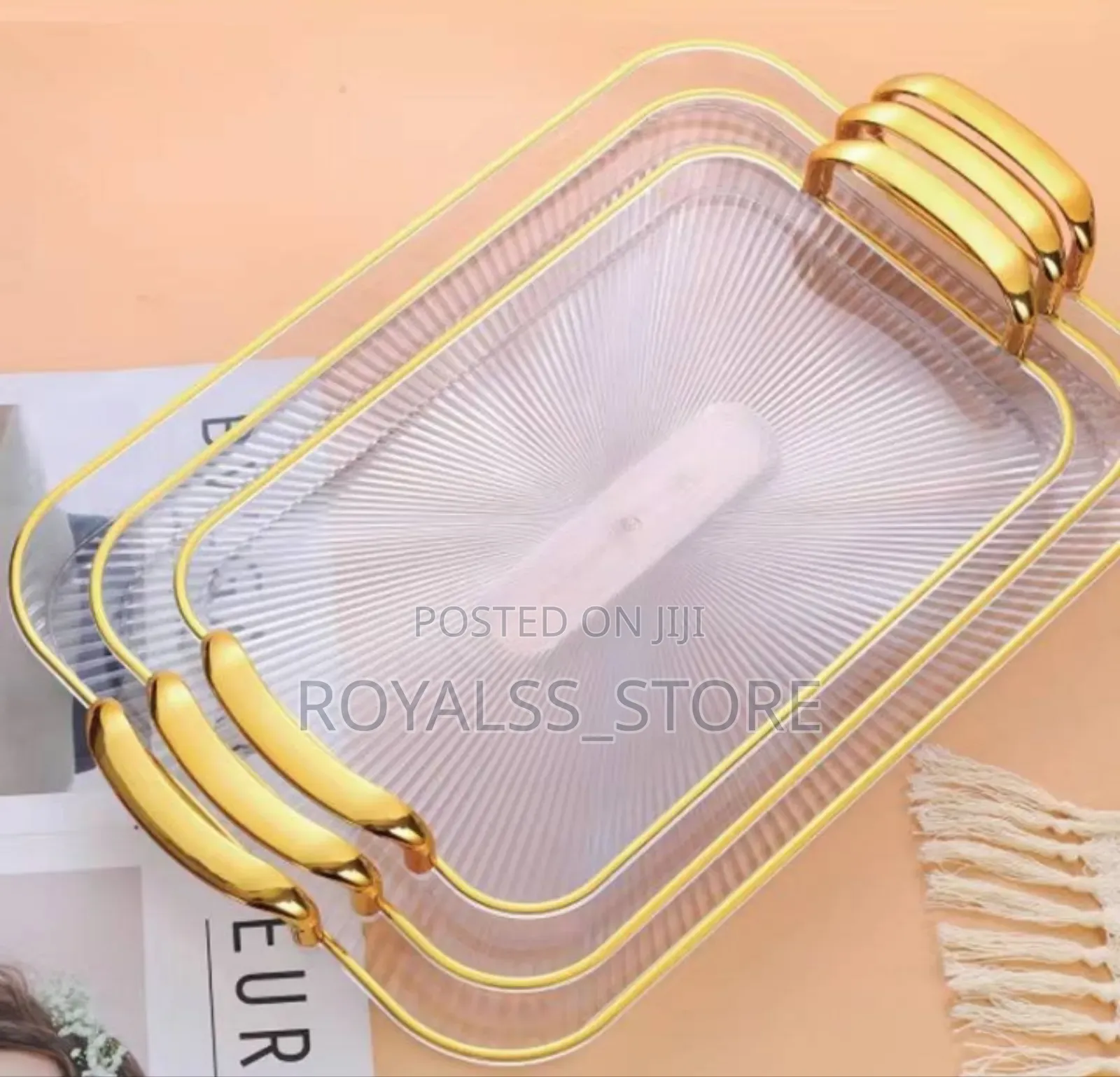 3in1 Luxury Acrylic Serving Tray Set