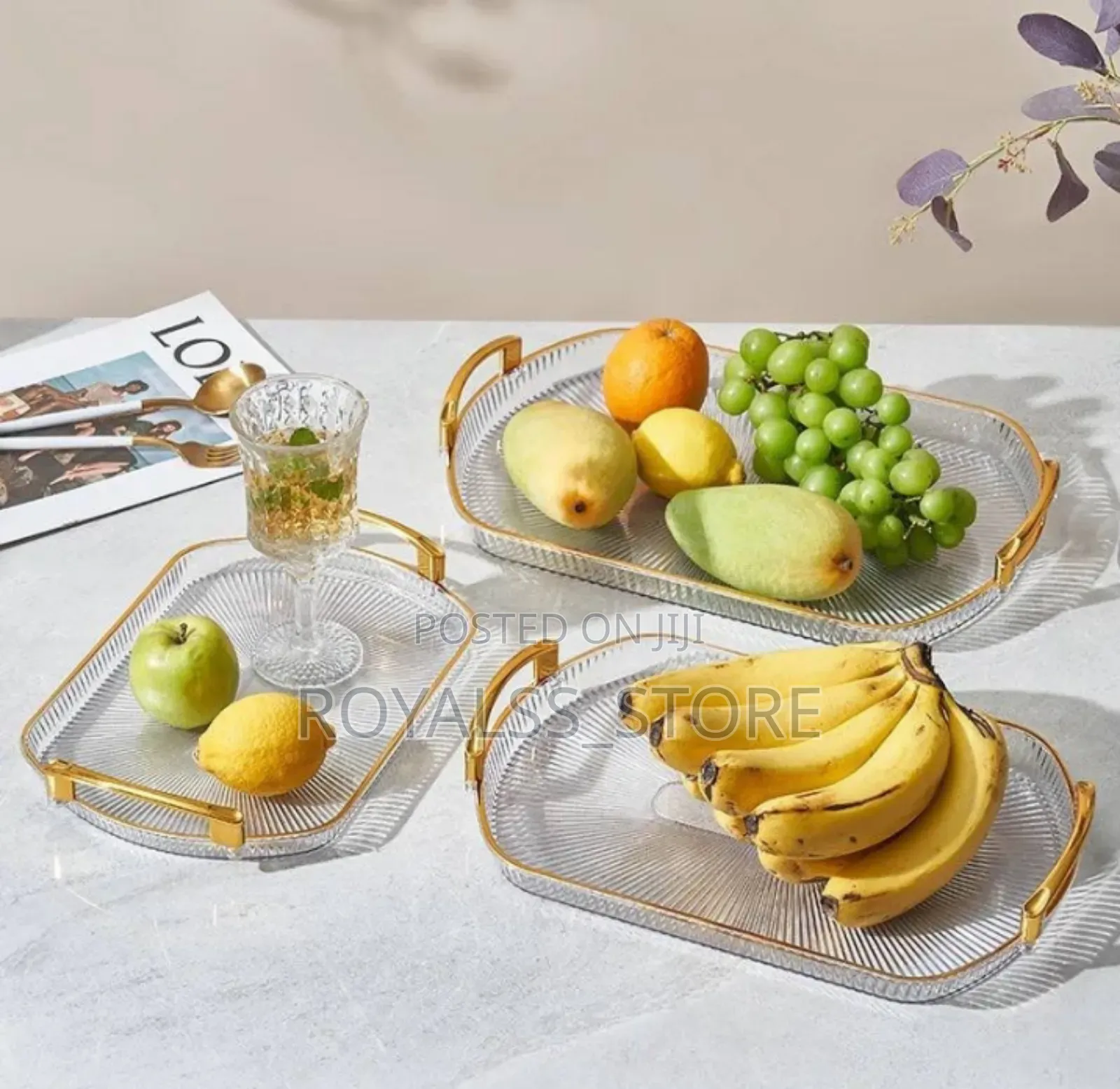 3in1 Luxury Acrylic Serving Tray Set