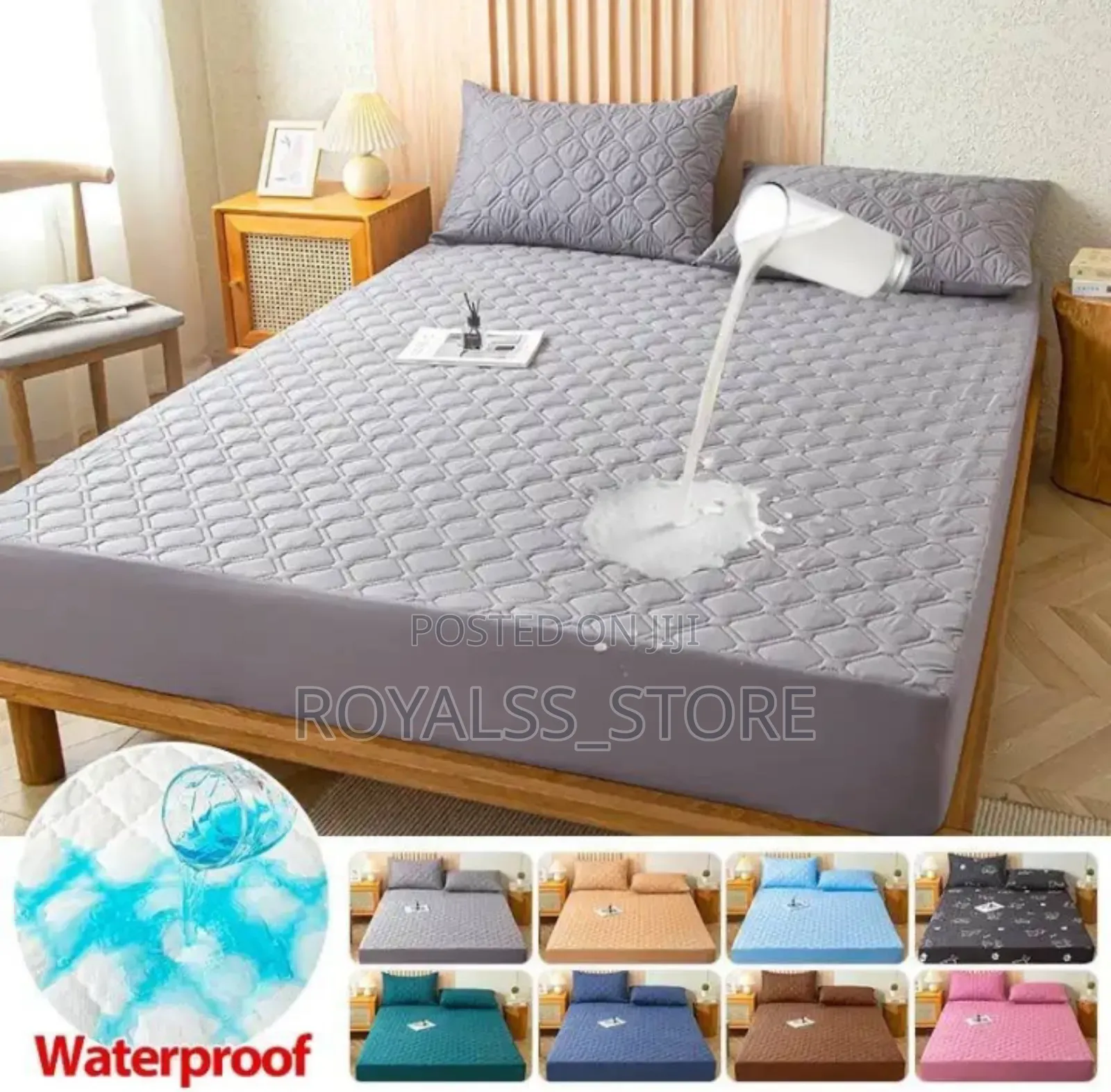 Waterproof Mattress Protector/Cover With 4 Pillow Cases 6by6 7by7