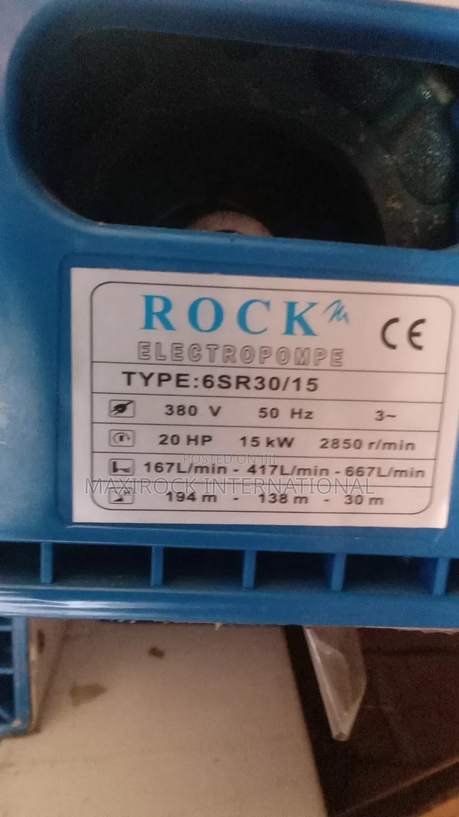 20hp 15kw Rock Submersible Water Pump 6" Body, Italian Technology