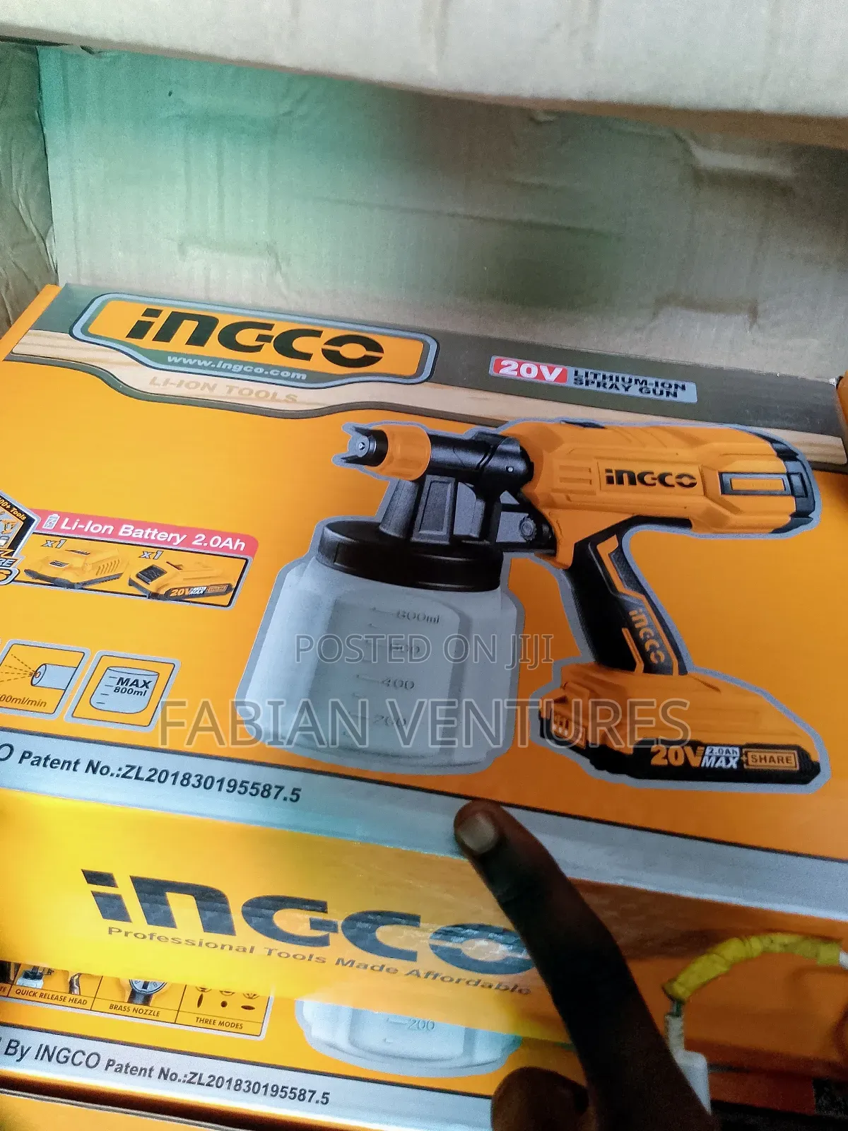 Ingco Cordless Paint Spray Gun 20v Battery HIGH QUALITY