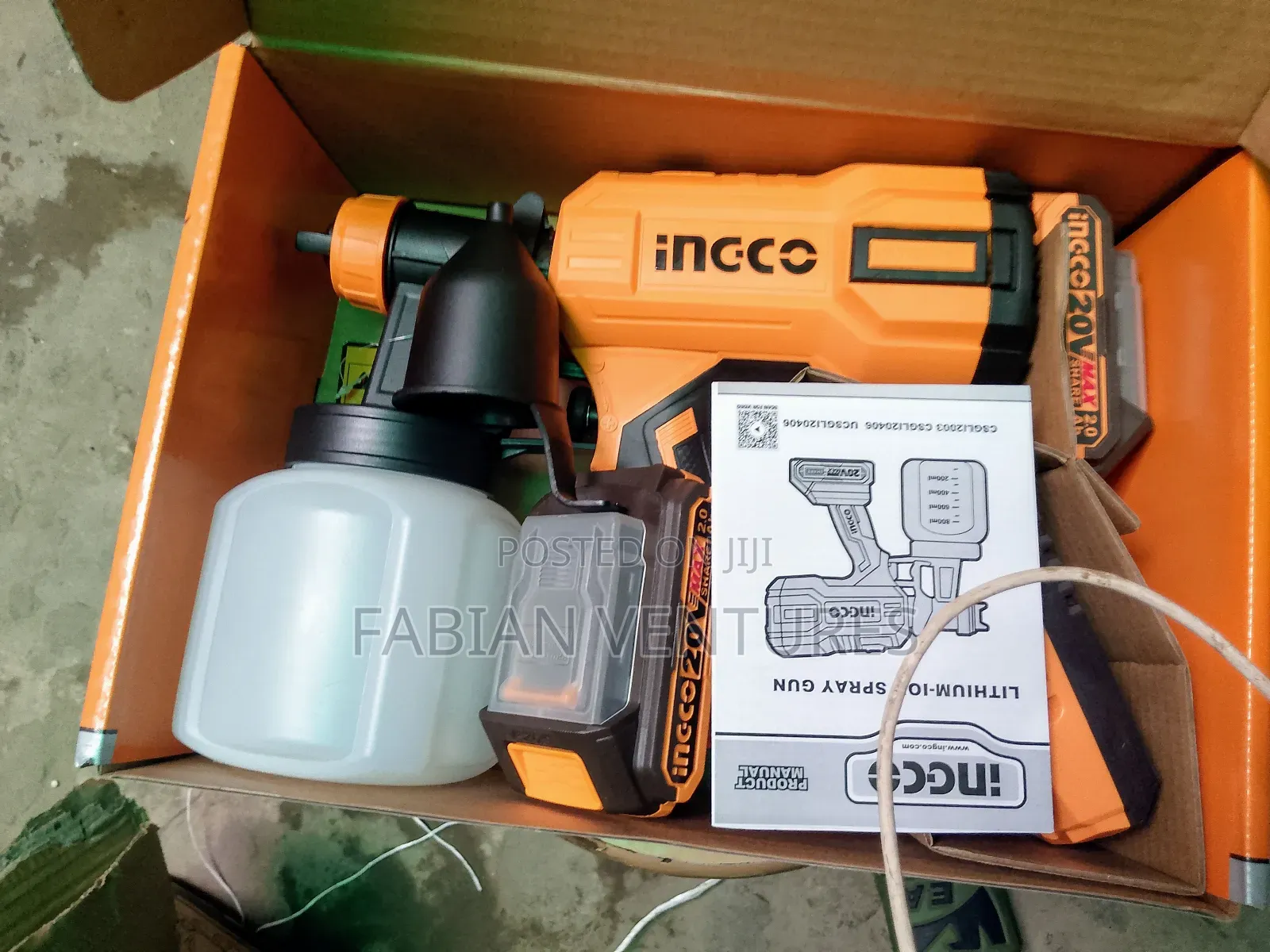 Ingco Cordless Paint Spray Gun 20v Battery HIGH QUALITY