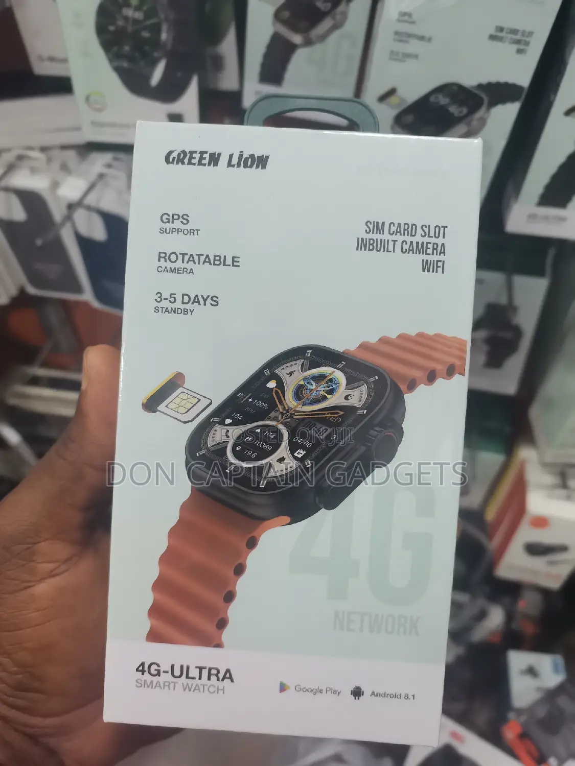 4G Ultra Green Lion Smart Watch With SIM