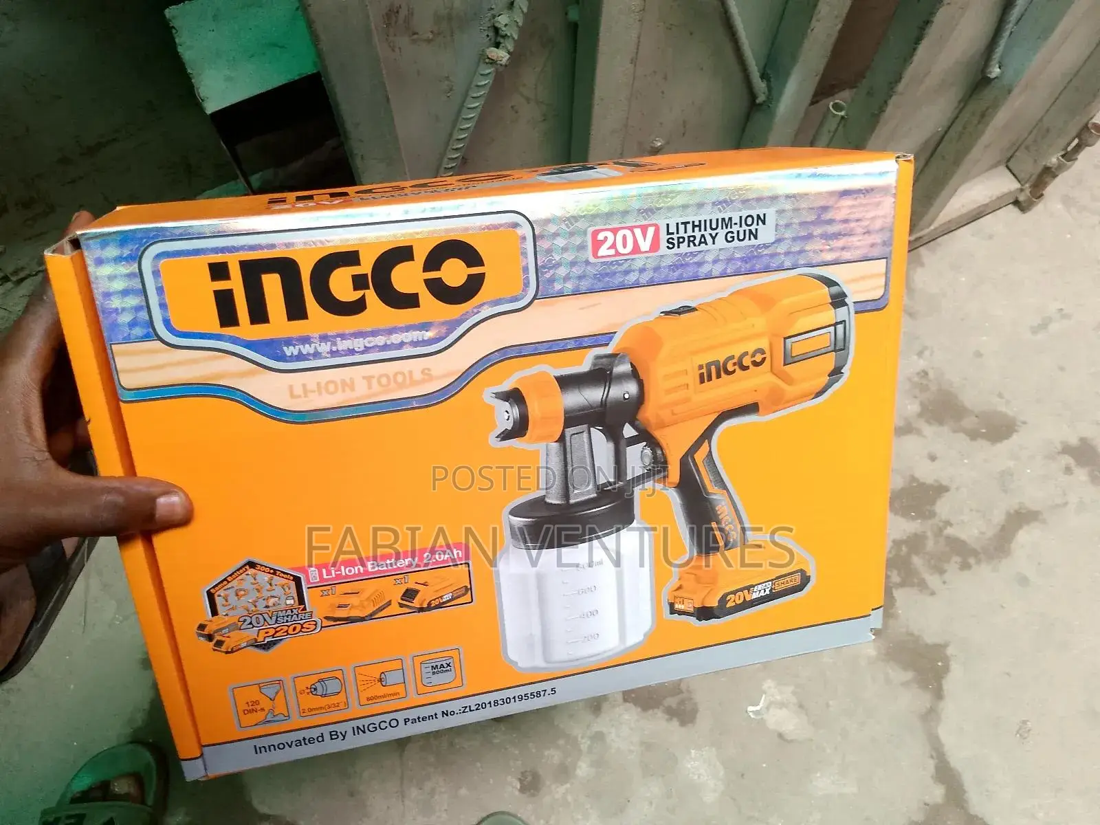 Ingco Cordless Paint Spray Gun 20v Battery HIGH QUALITY