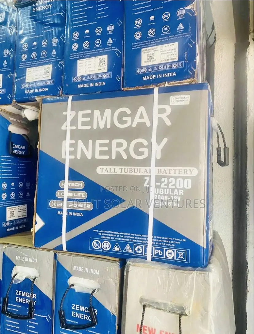 12v 220ah ZEMGAR ENERGY Tall Tubular Solar Battery