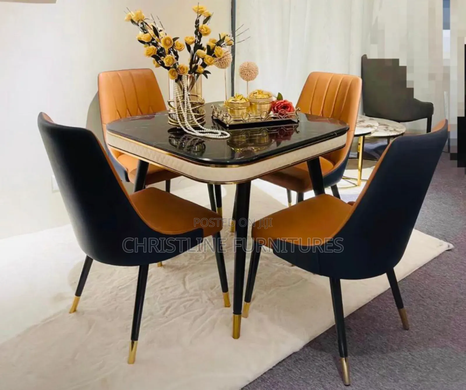 Quality Marble Top Dining Table Set