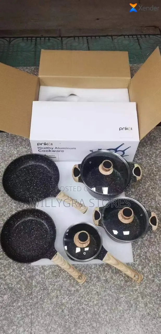 Prikoi Cookware Set, Non Stick Coating Long Lasting Marble