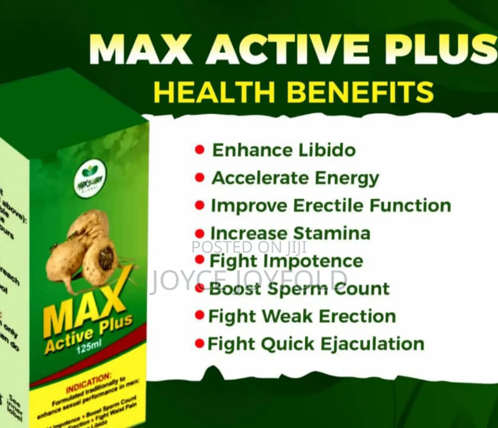 Max Active Plus - Fight Impotence, Weak Erection, Waist Pain