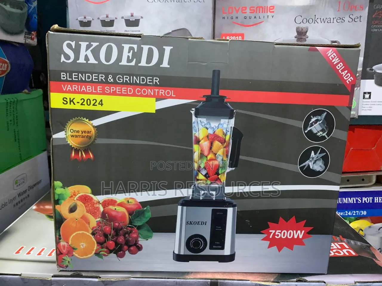 Skoedi Blender and Grinder Double Cup Powerful Blender