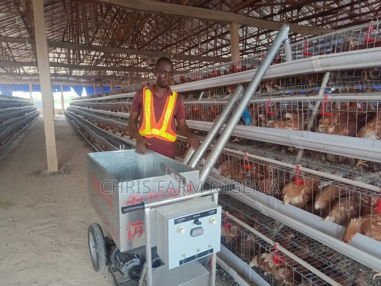 Poultry Batterycage Feeding Trolley