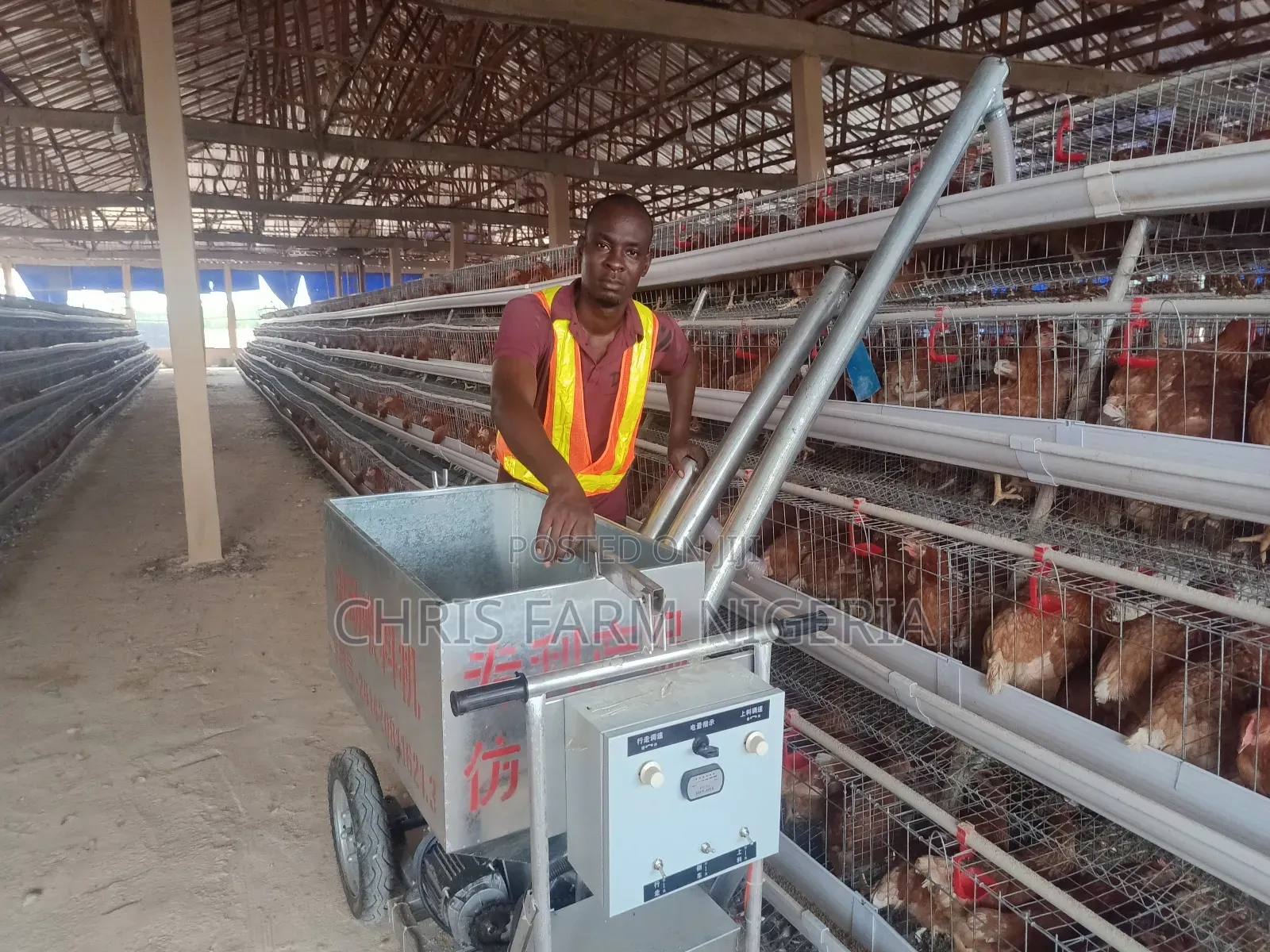 Poultry Cages Feeding Trolley