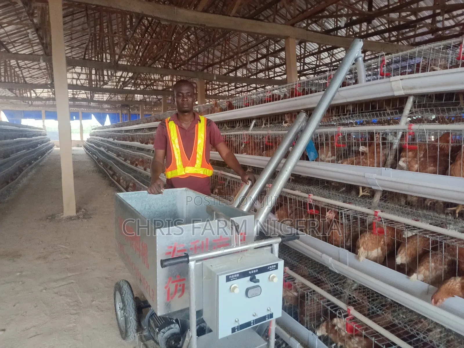 Poultry Cages Feeding Trolley