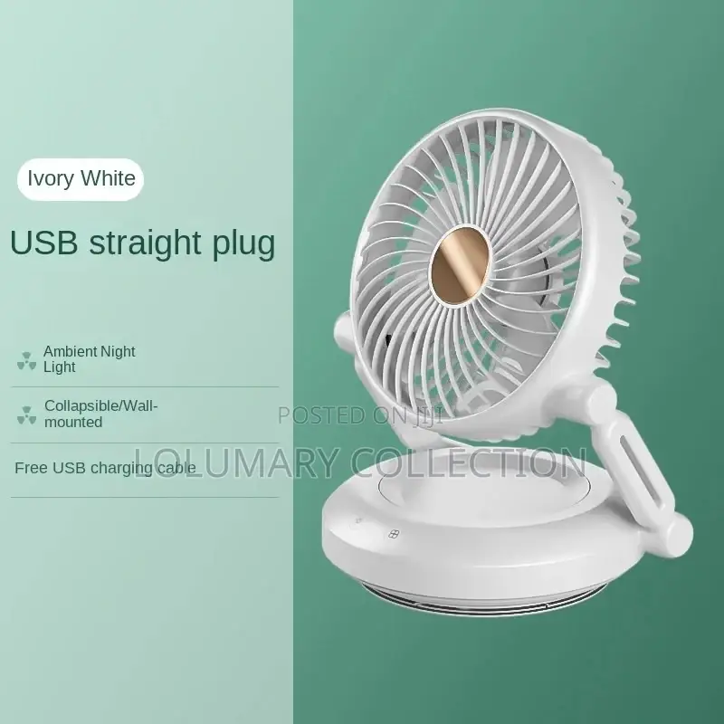 Rechargeable Fan / Led Light Rotating Table Fan