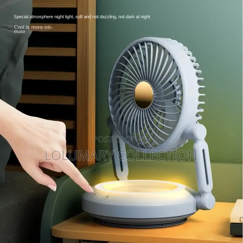 Rechargeable Fan / Led Light Rotating Table Fan