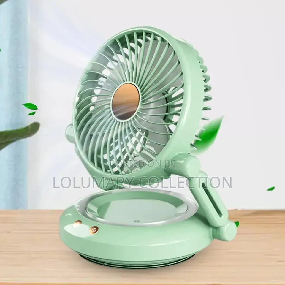 Rechargeable Fan / Led Light Rotating Table Fan