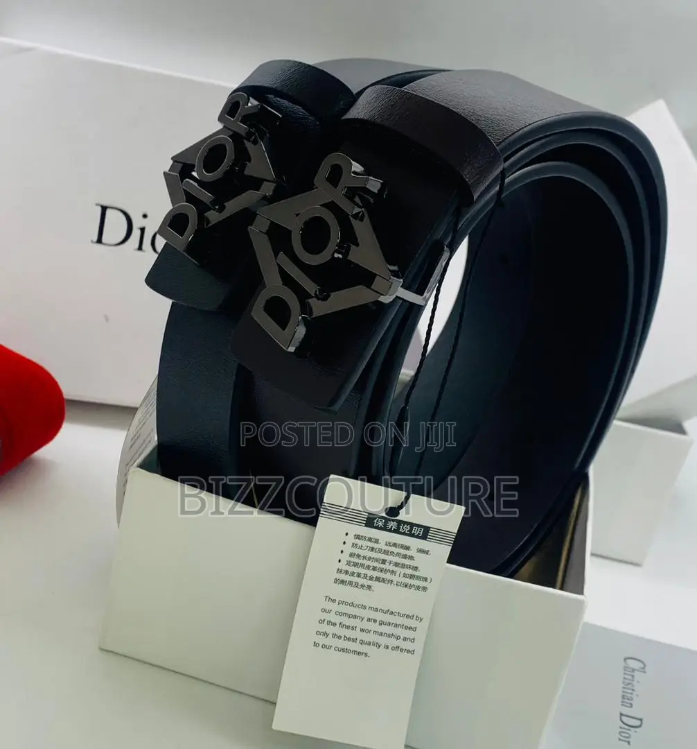 Original CHRISTIAN Dior Black Leather Belt Is Available Now