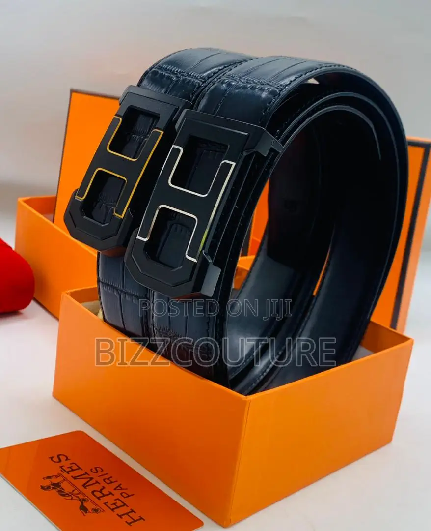 Original Hermes Black Leather Belt Is Available in Store