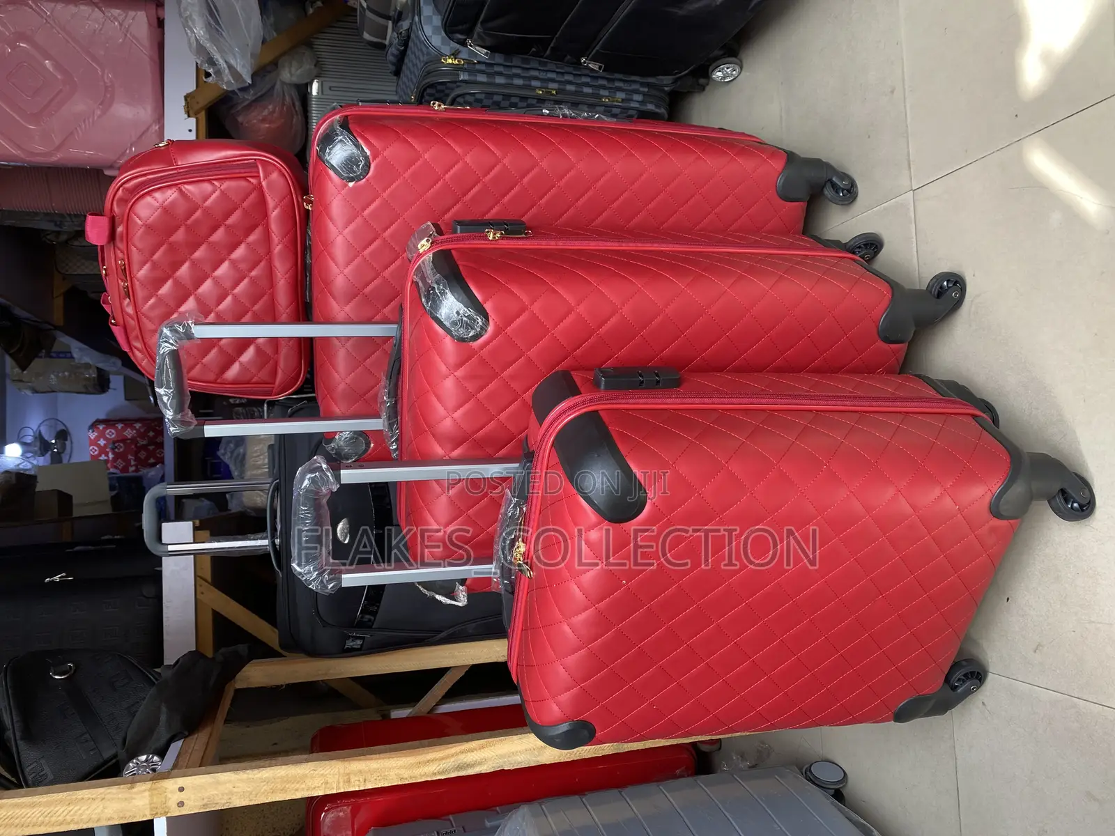 Set of 4 Leather Luggage Box