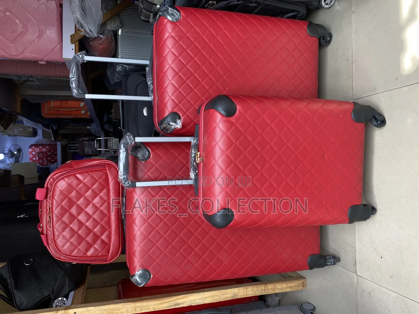Set of 4 Leather Luggage Box