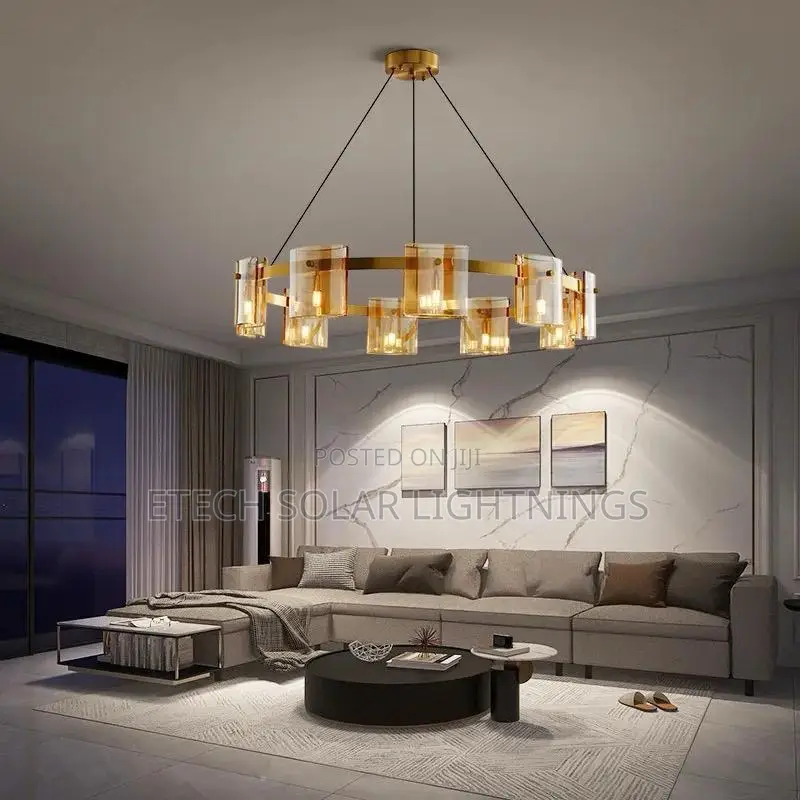 Luxury Modern Glass Gold Body Chandelier Light Fixture