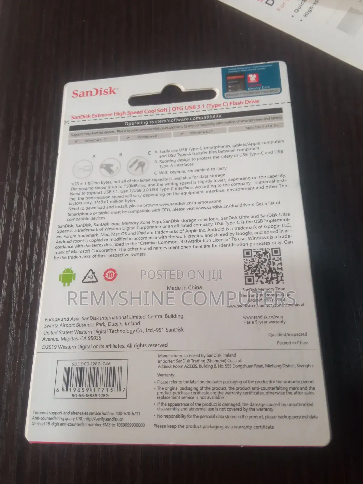 Sandisk Flash Drive Dual Drive Go USB Type C 128gb