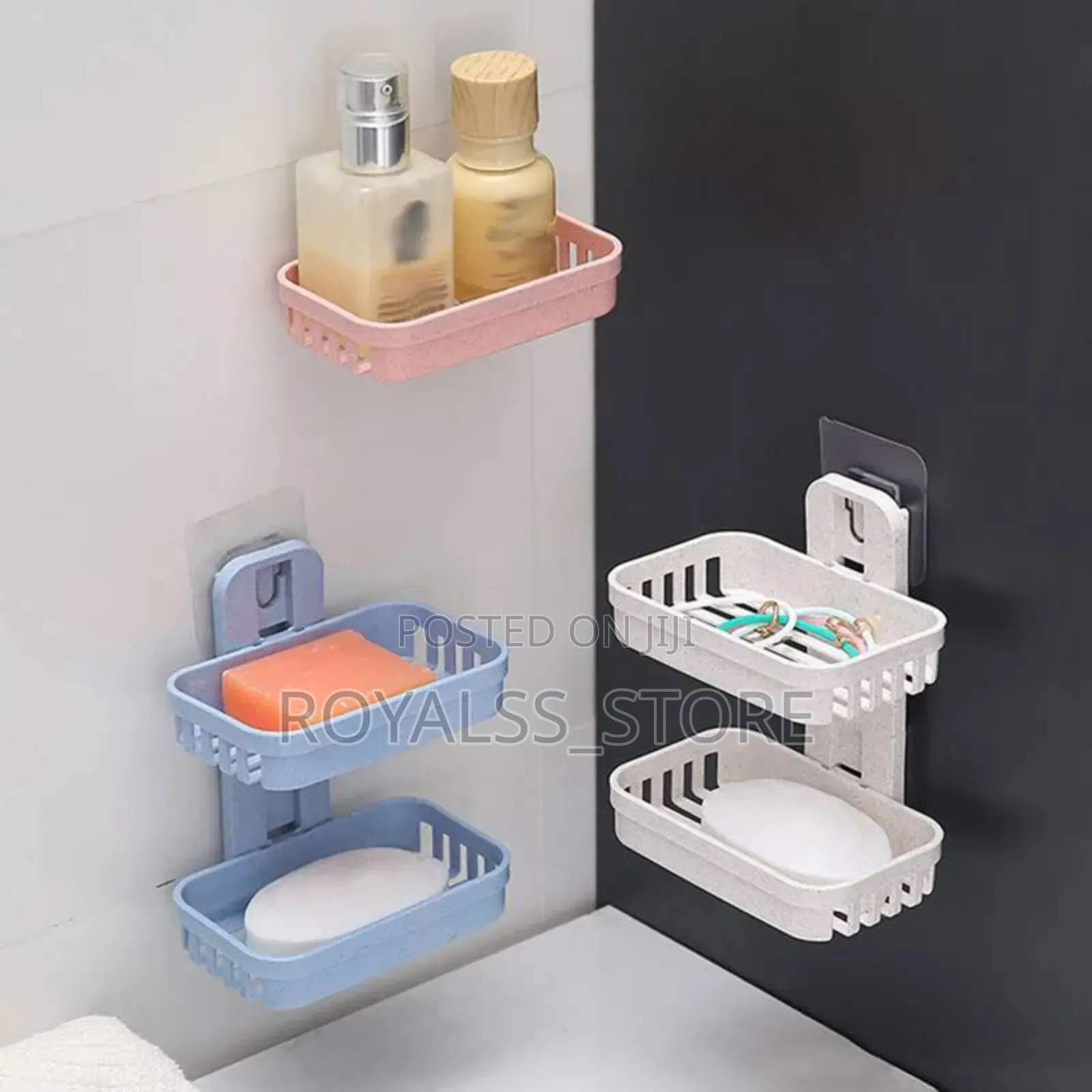 Double Layer Adhesive Wall Mounted Soap Holder
