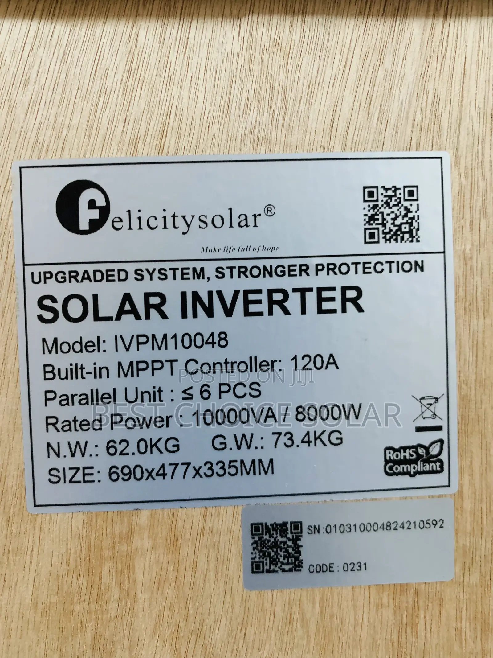 10kva 48v Felicity Solar Solar Inverter