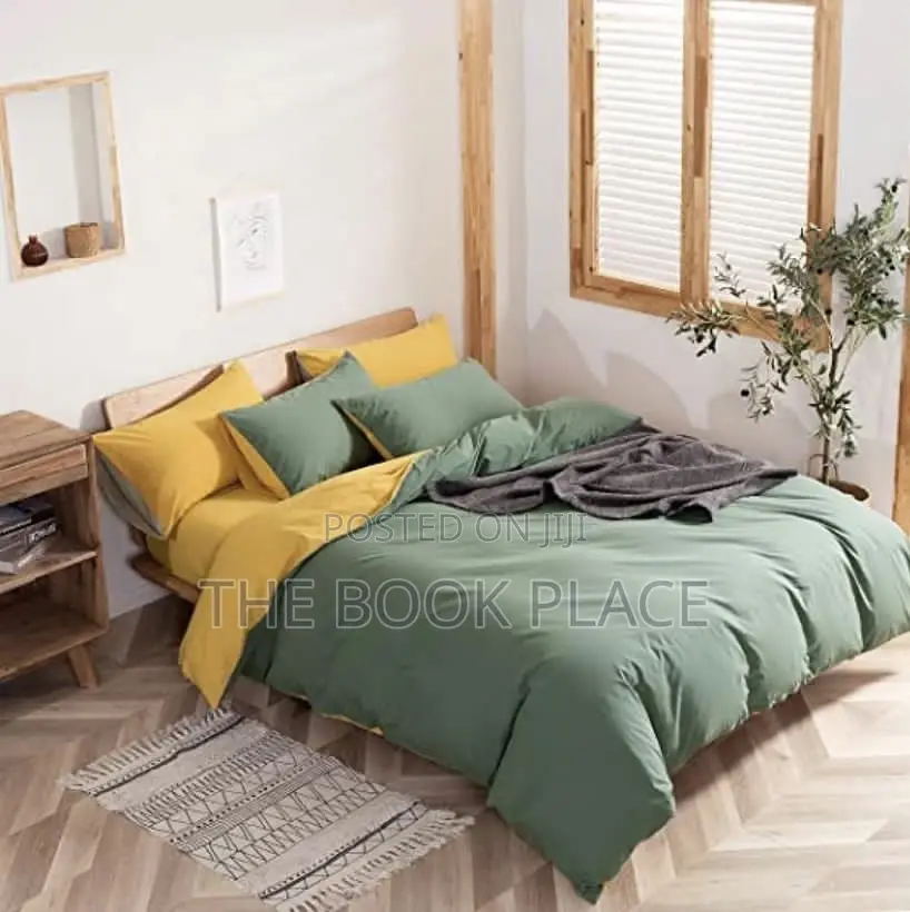 Yellow / Green Bedsheet With Pillow Case and Duvet
