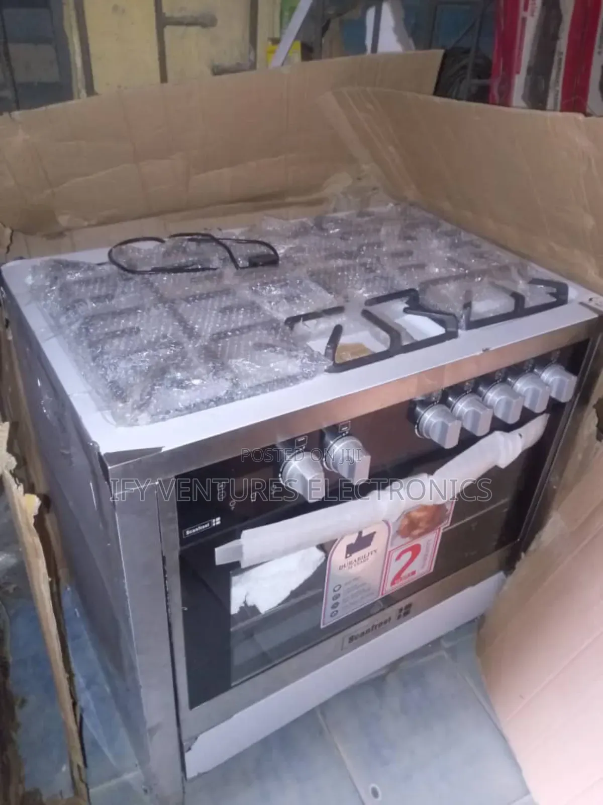 90*60 Cm, Scanfrost 5 Burner Gas Cooker, Grill and Oven.