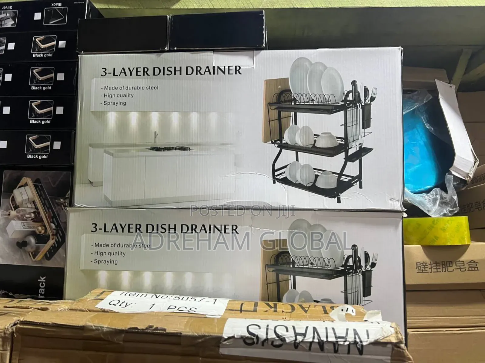 Quality Steel 3 Tiers Plate Rack/Dish Layer