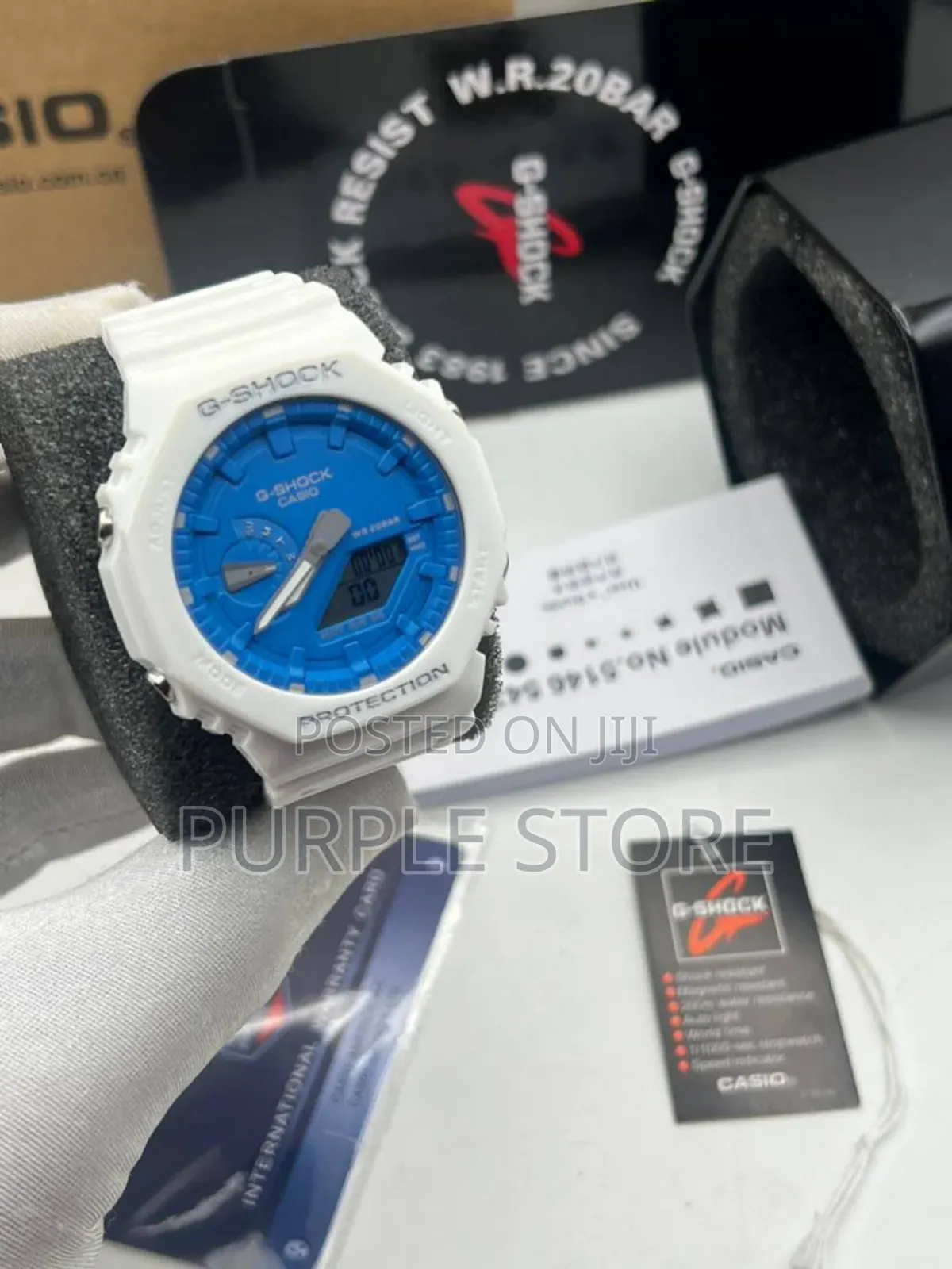 Gshock GMT Double Time Display Watch White Rubber Strap