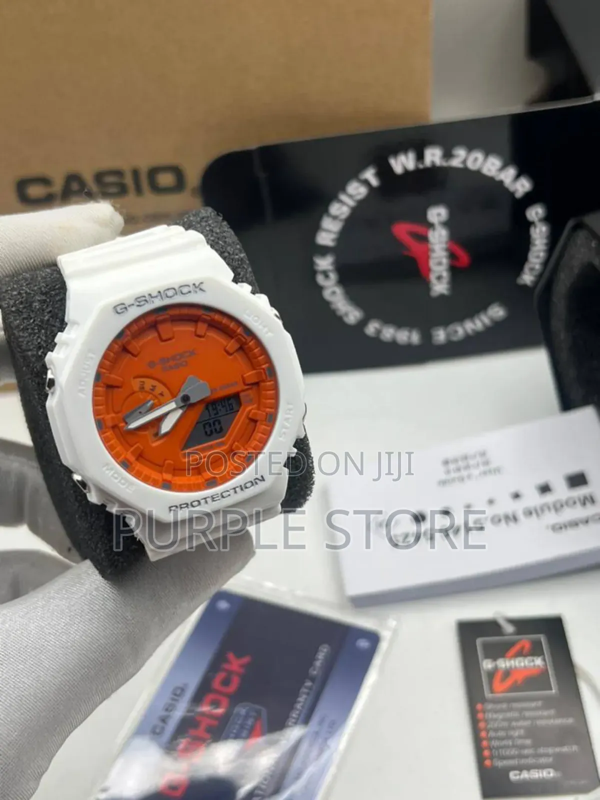 Gshock GMT Double Time Display Watch White Rubber Strap