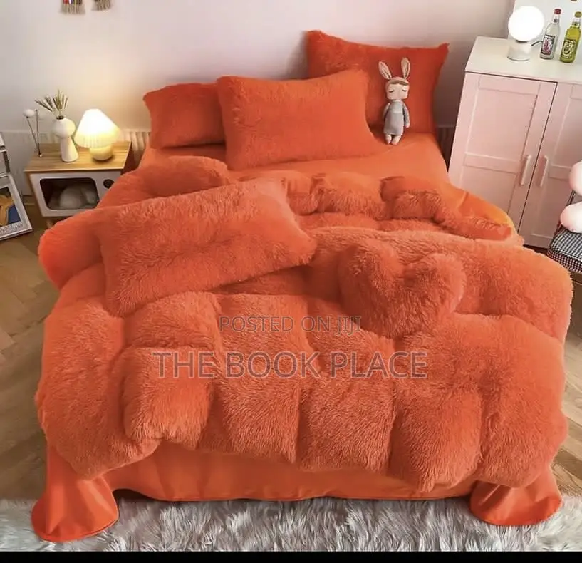Fur Orange Bedsheet and Duvet