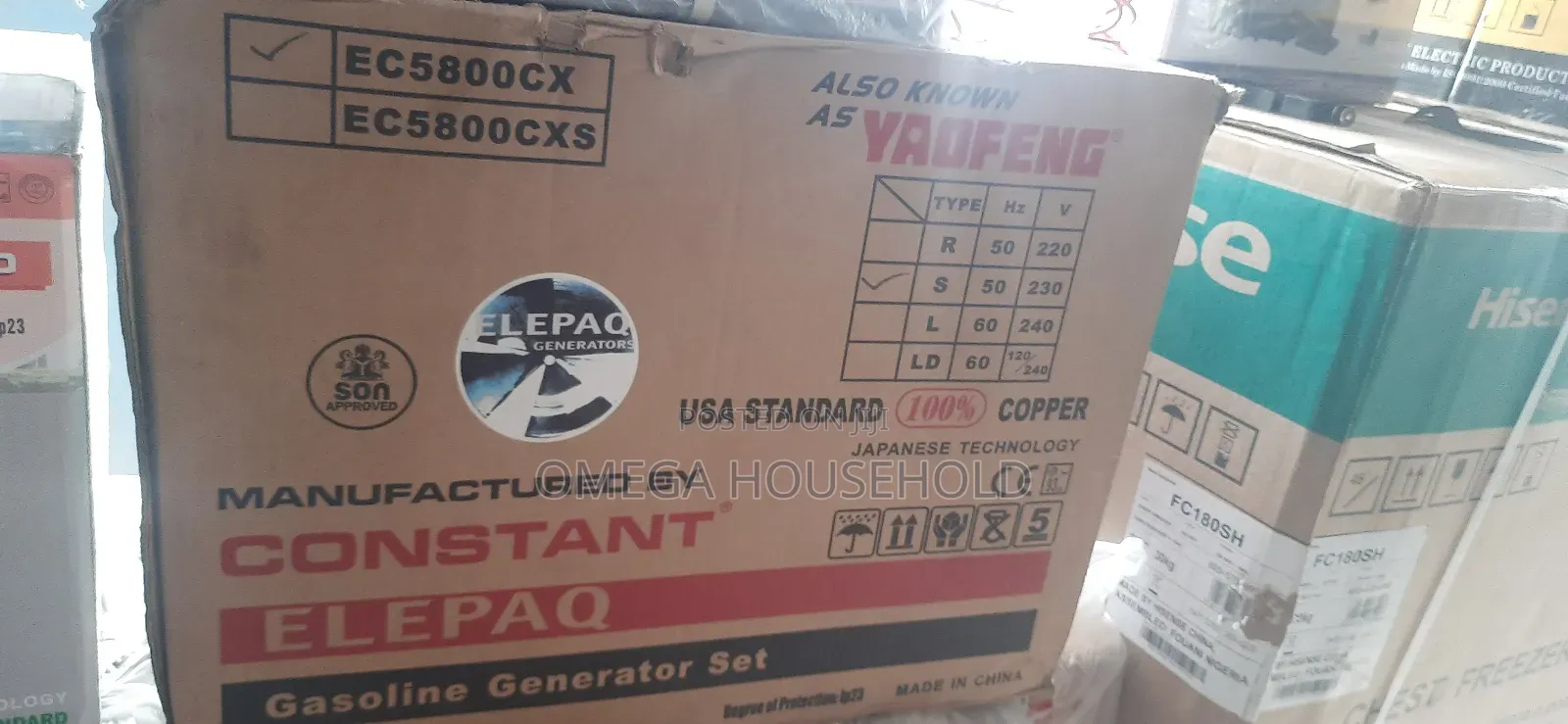 3.5 Kva Elepaq Constant, Manual 100  Copper Coil.