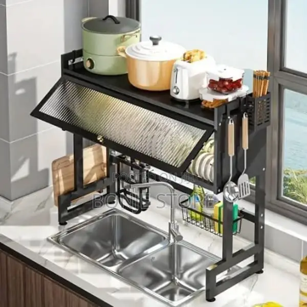 80/85cm Over the Sink Plate Rack With Lid| Kitchen Dish Rack
