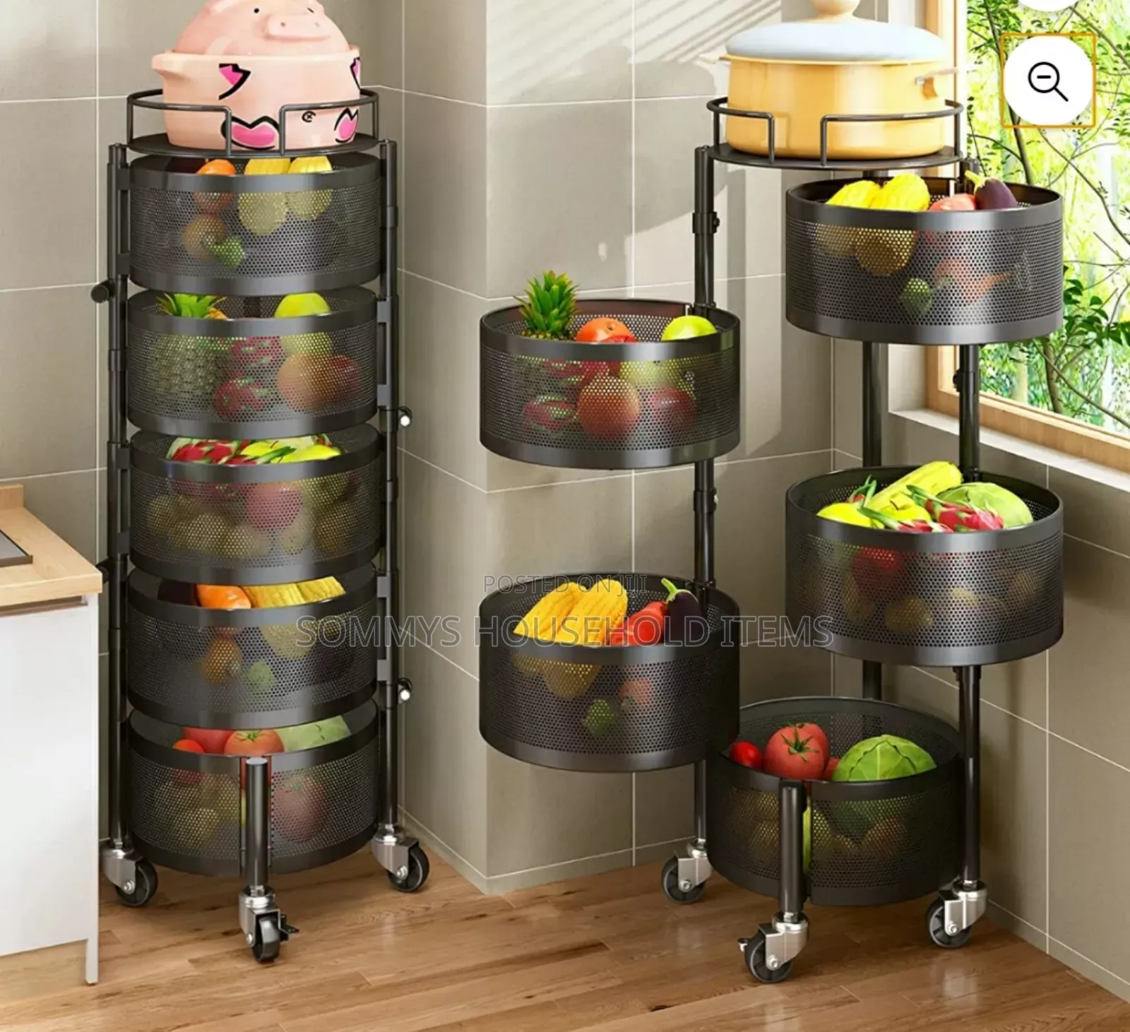 5layers Kitchen Basket Storage Organizer