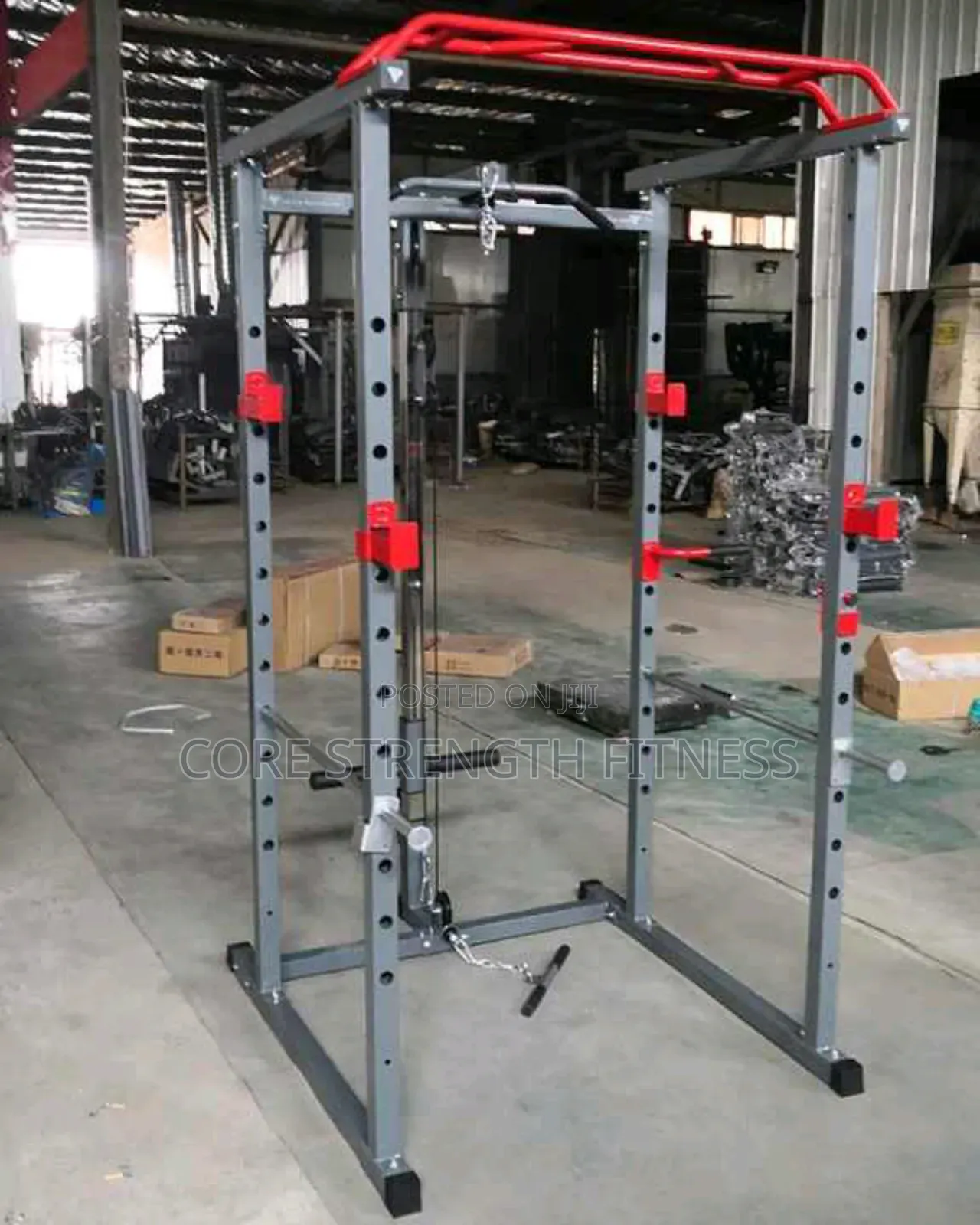 Complete Power Cage Squat Rack With Lat-Pull Utility Bench