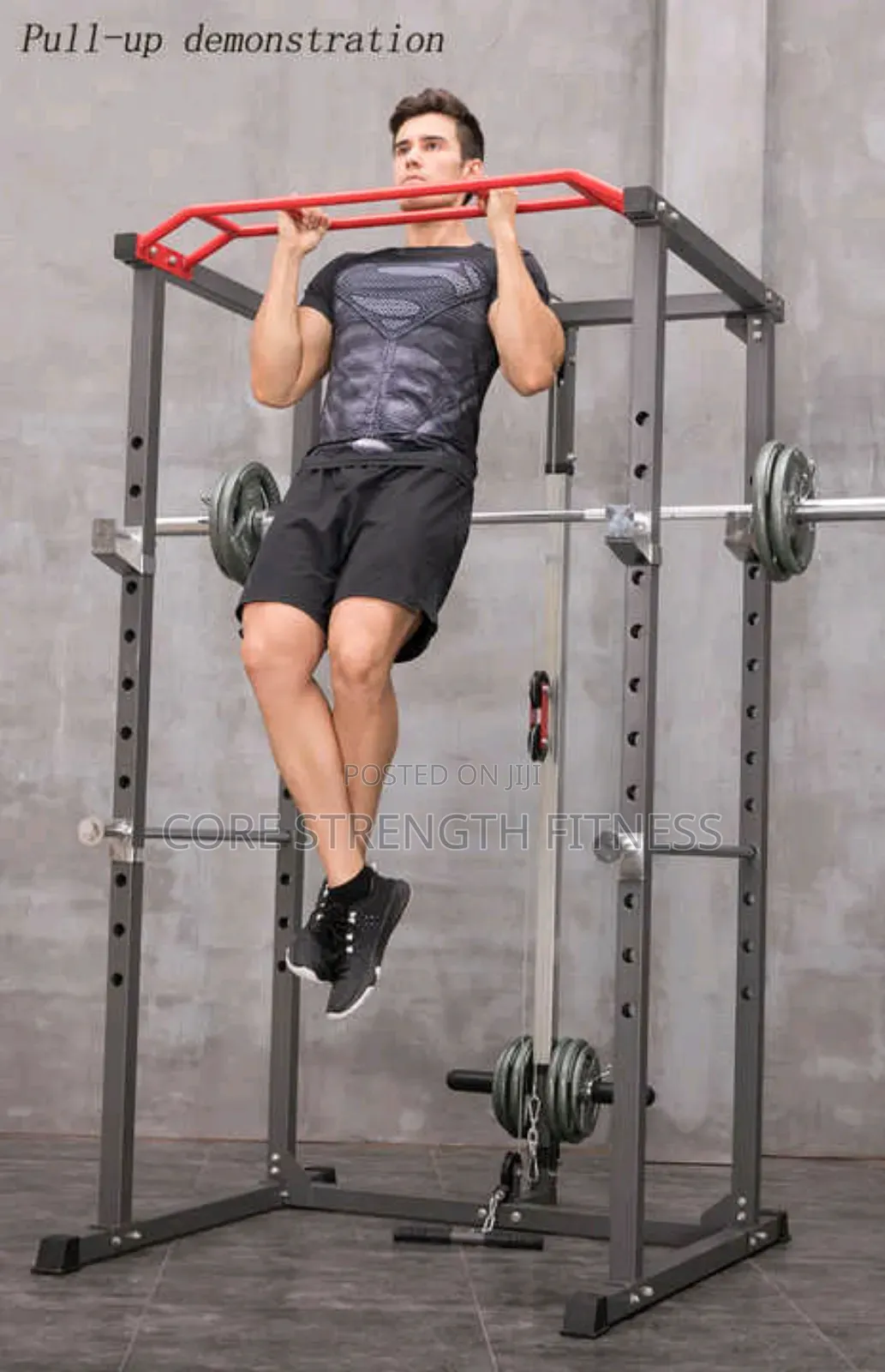 Complete Power Cage Squat Rack With Lat-Pull Utility Bench