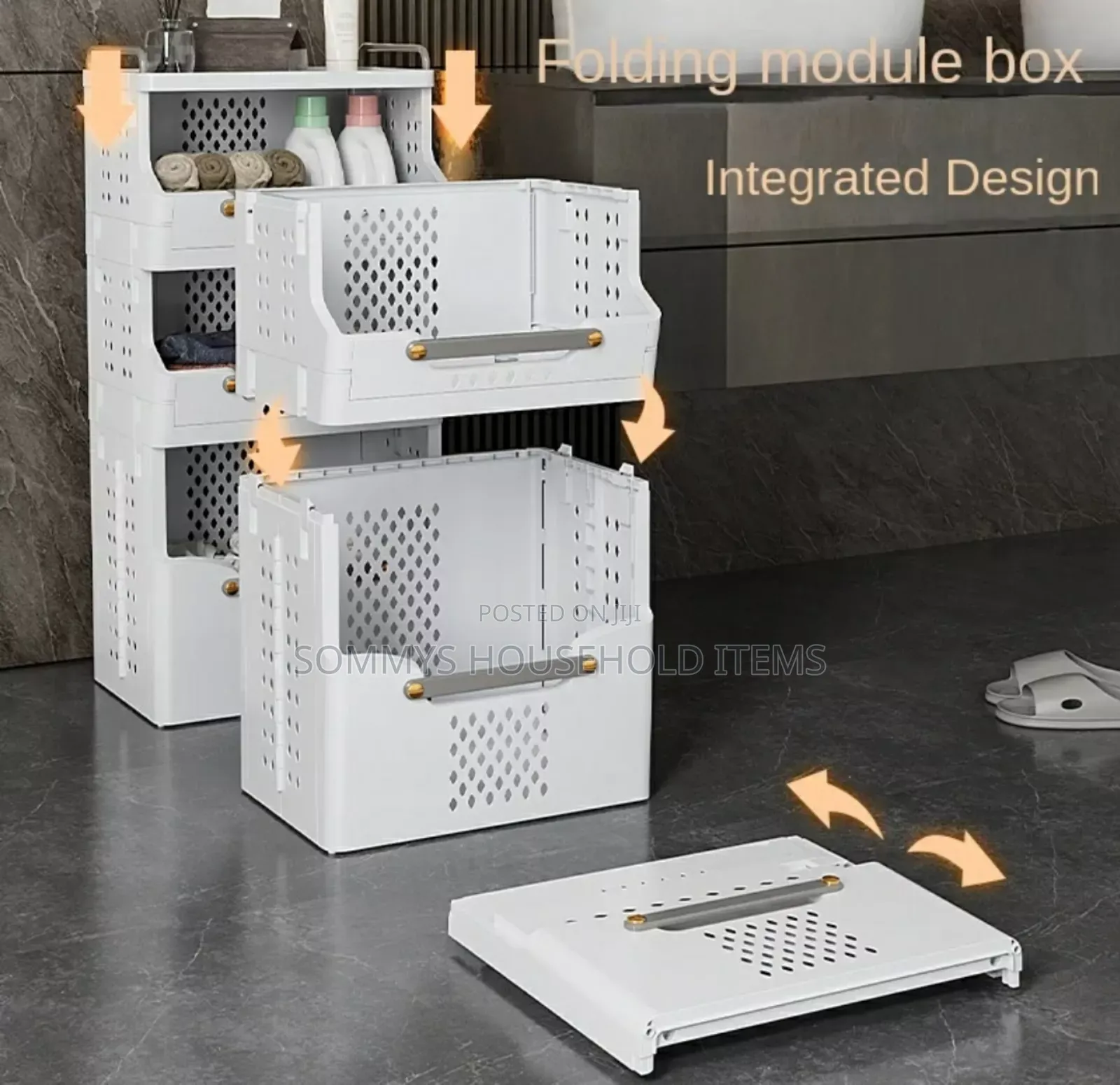 Multiple-Use 4tier Collapsible Storage Rack Without Wheels