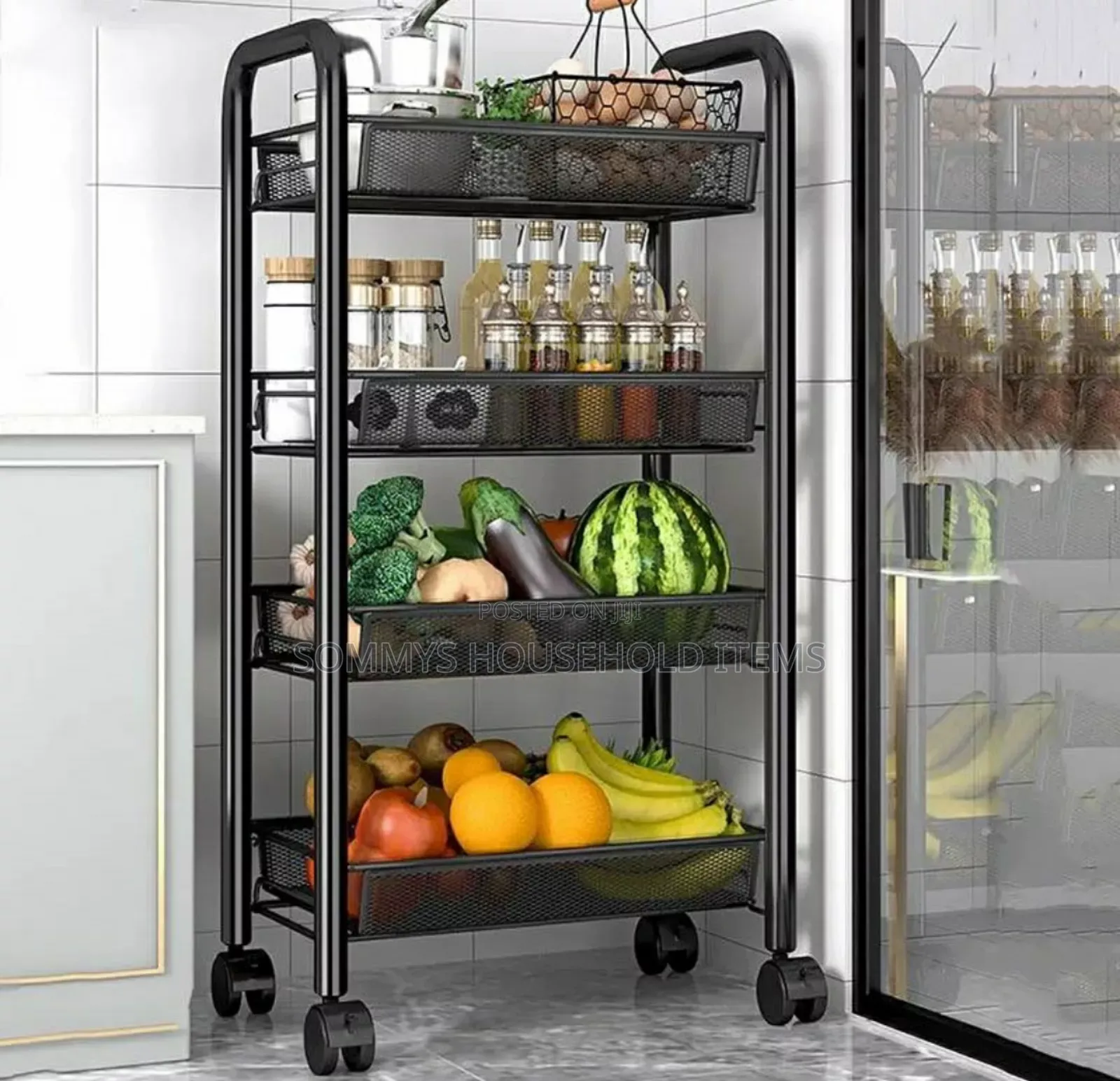 4layers Iron Multiple-Use Trolley Cart Organiser