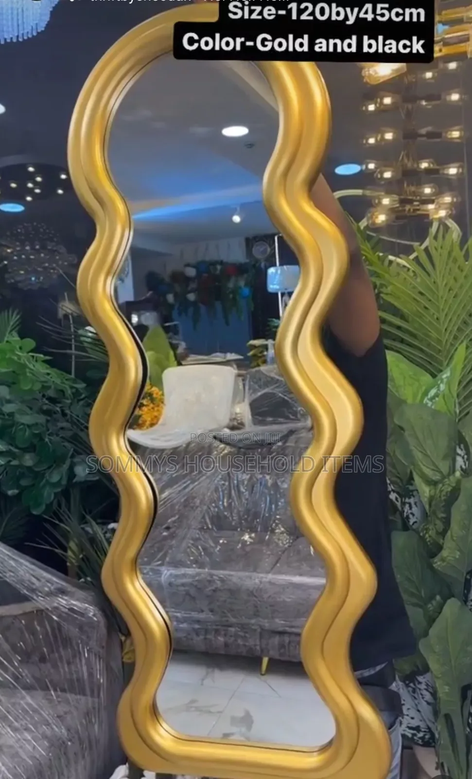 Wavy Standing Full Body Mirror Frame