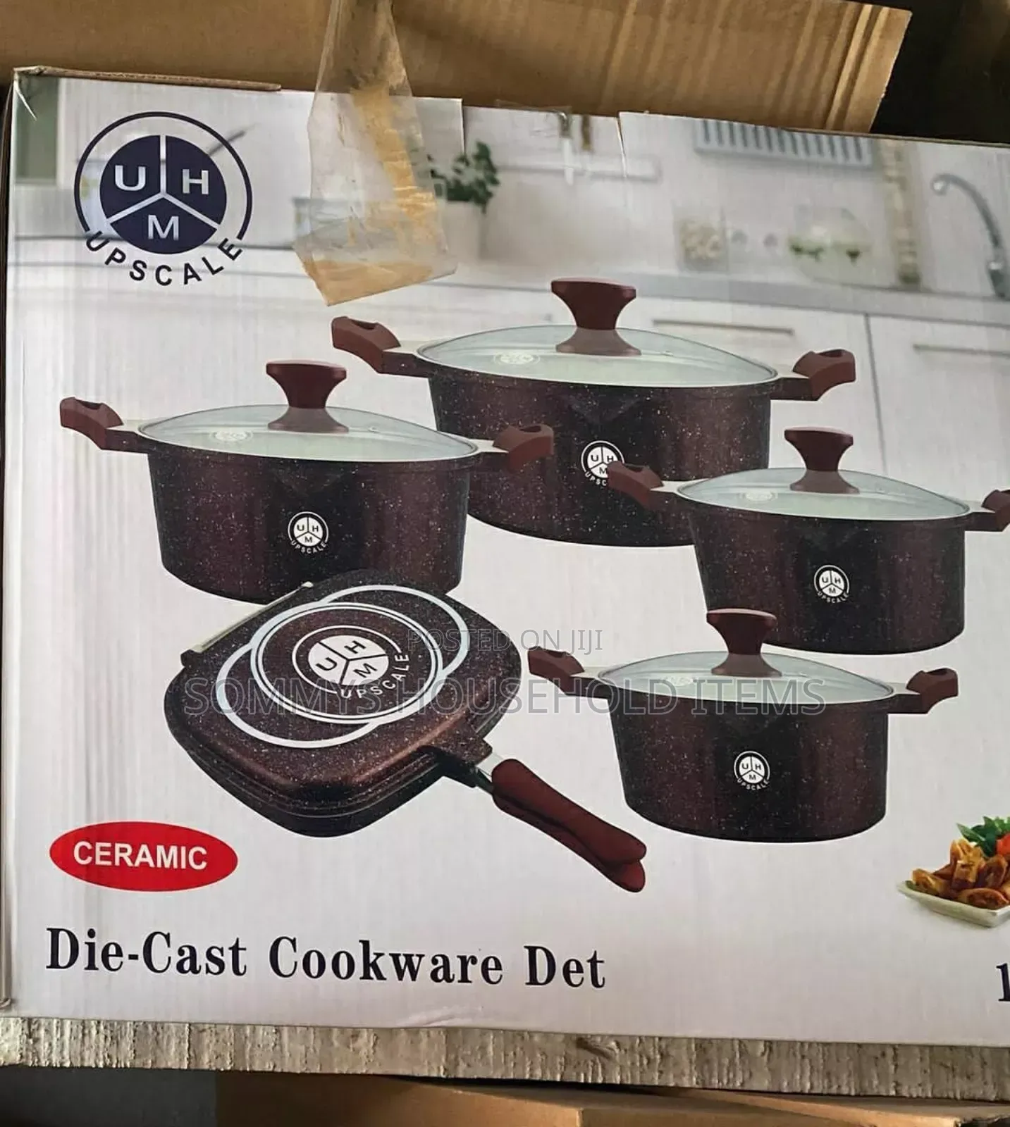 Quality UHM Die-Cast Cookware Set With Double Grill Pan