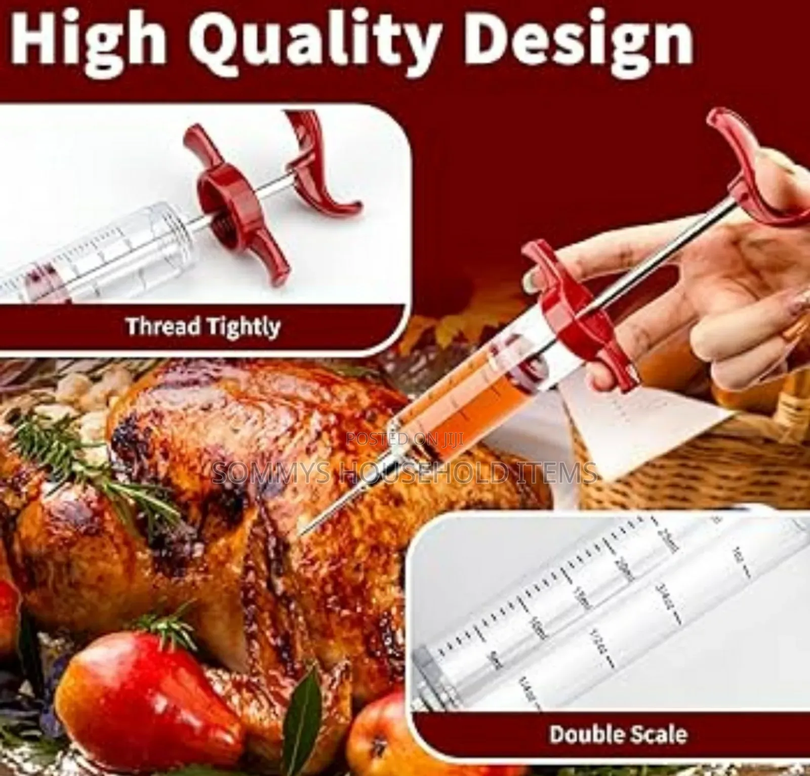 Meat Injector Syringe Marinade Needles for BBQ Grill
