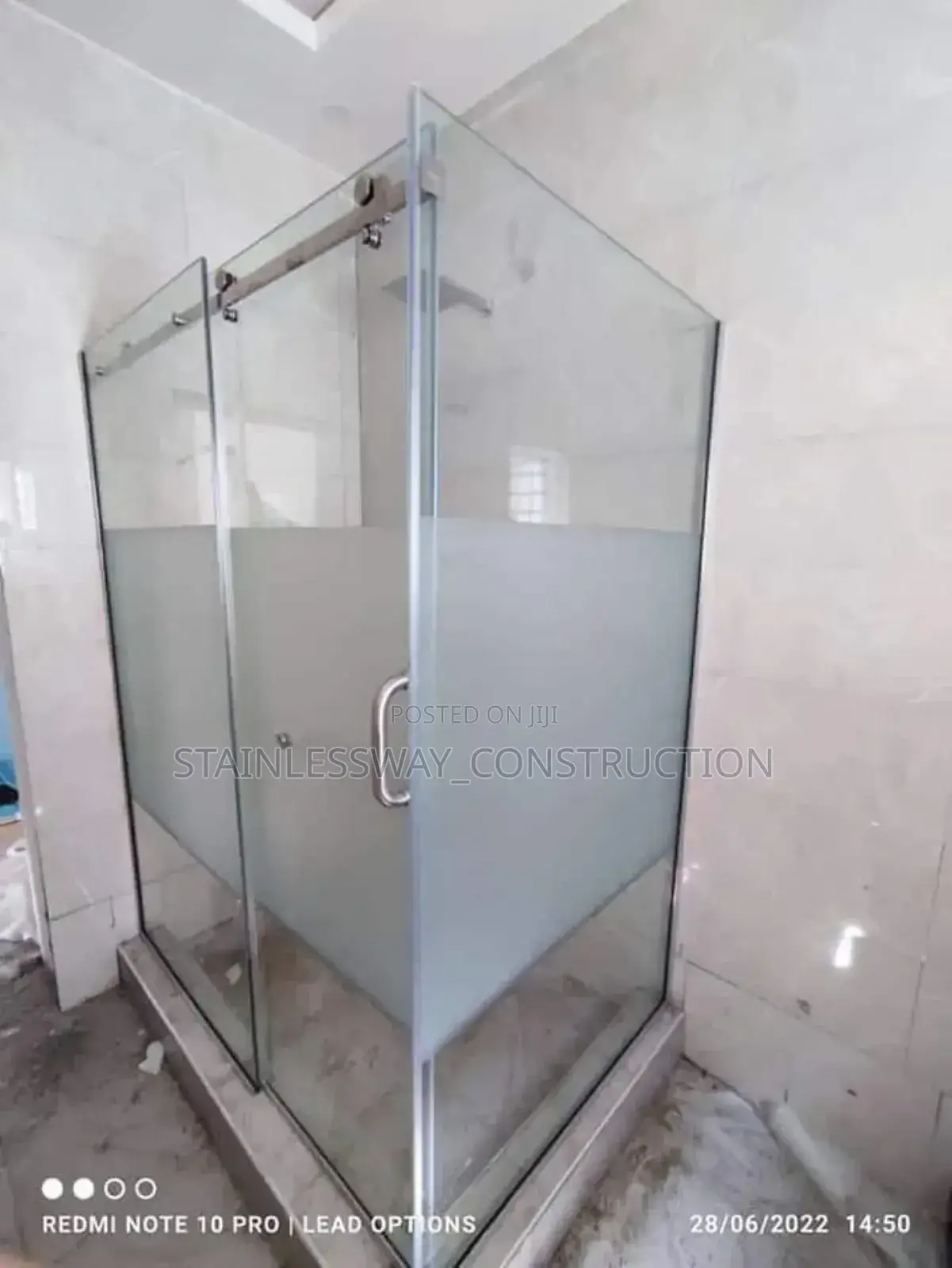 L Ways Shower Glass