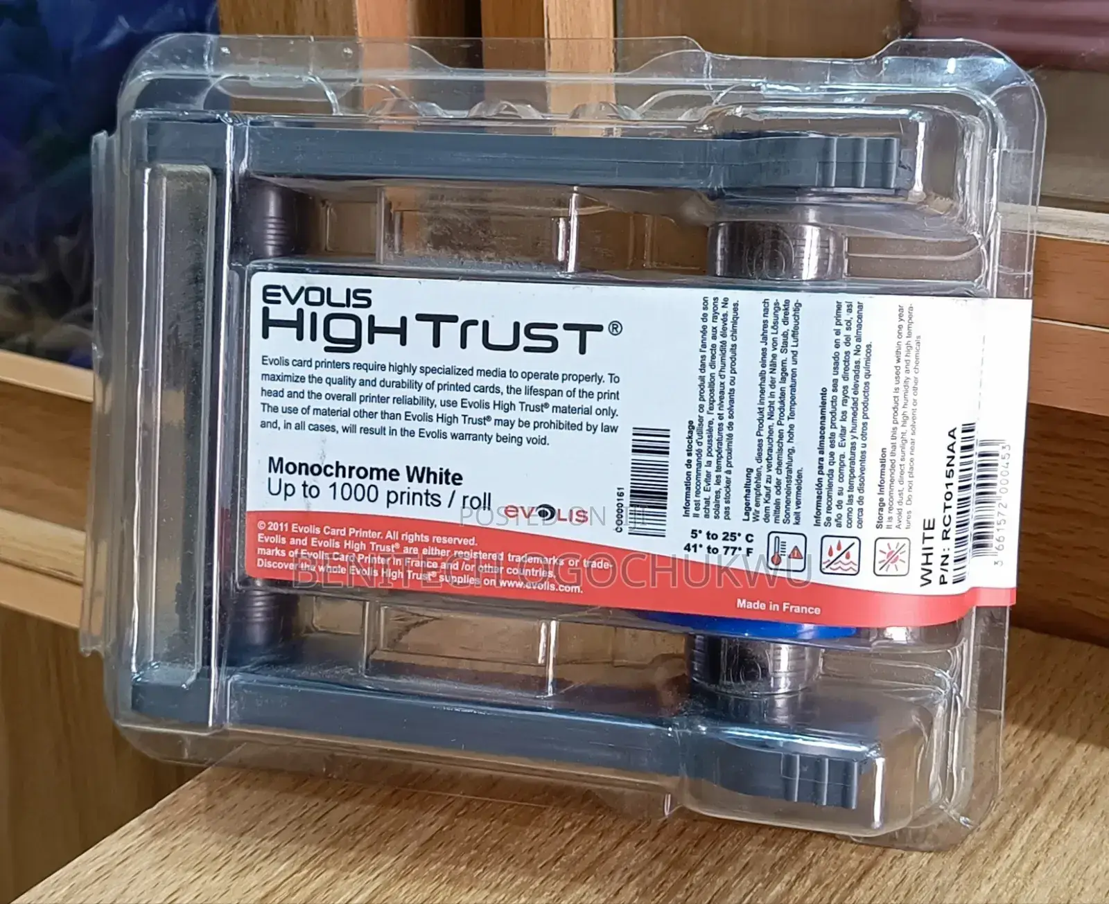 Evolis High Trust Monochrome White 1000 Prints Per Roll